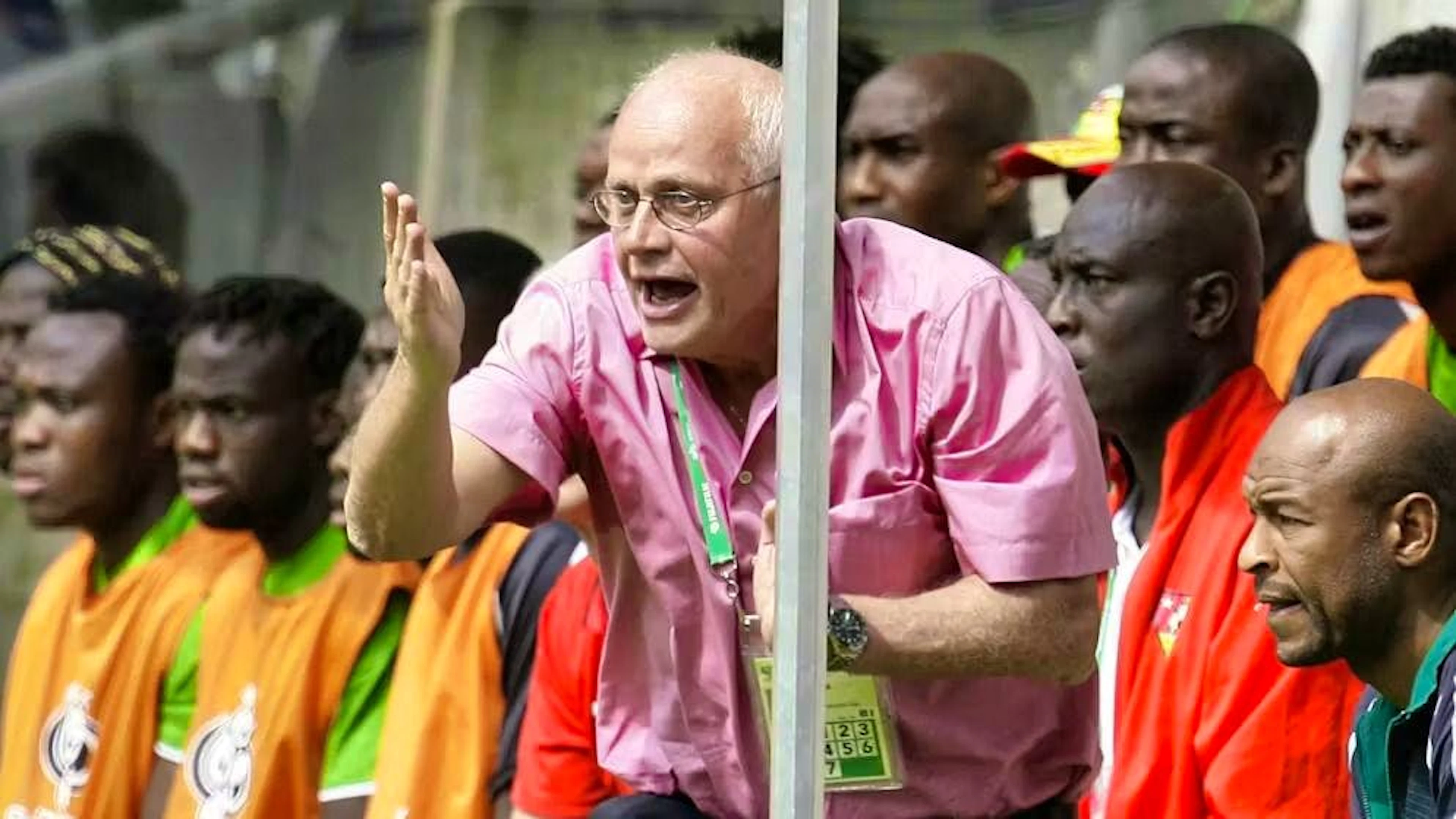 L'avventura di Pfister è iniziata in Ruanda. Successivamente ha allenato in Senegal, Burkina Faso, Costa d'Avorio, Ghana e, come si vede nella foto scattata durante i Mondiali del 2006, in Togo.