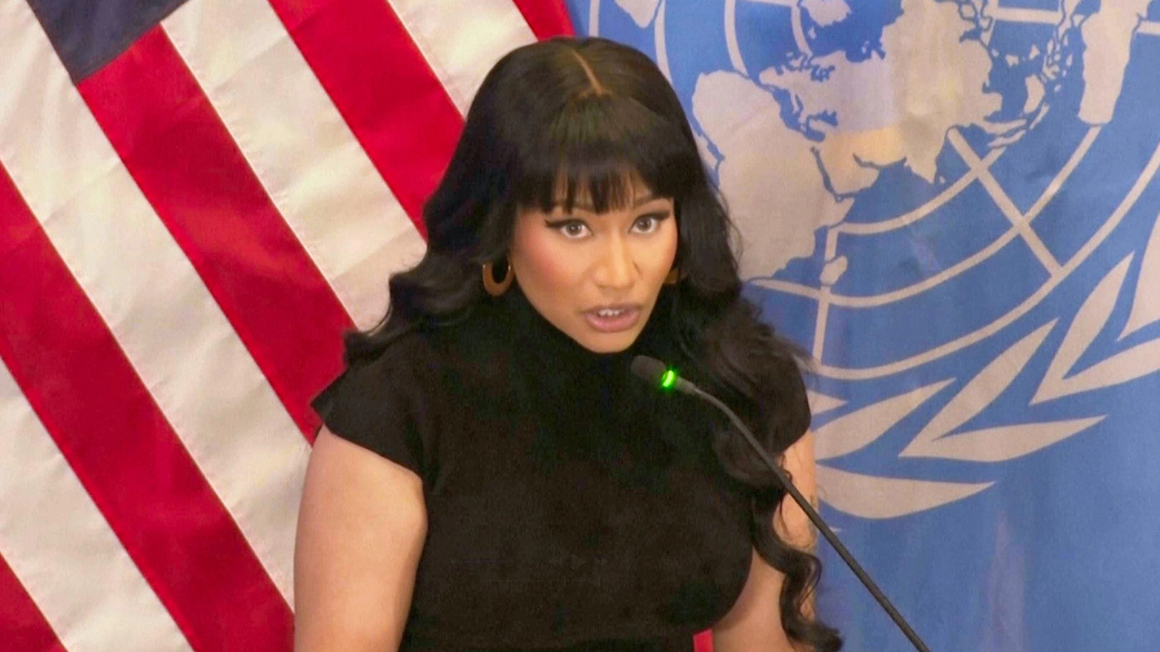 Nicki Minaj bei ihrer Rede vor den Vereinigten Nationen.