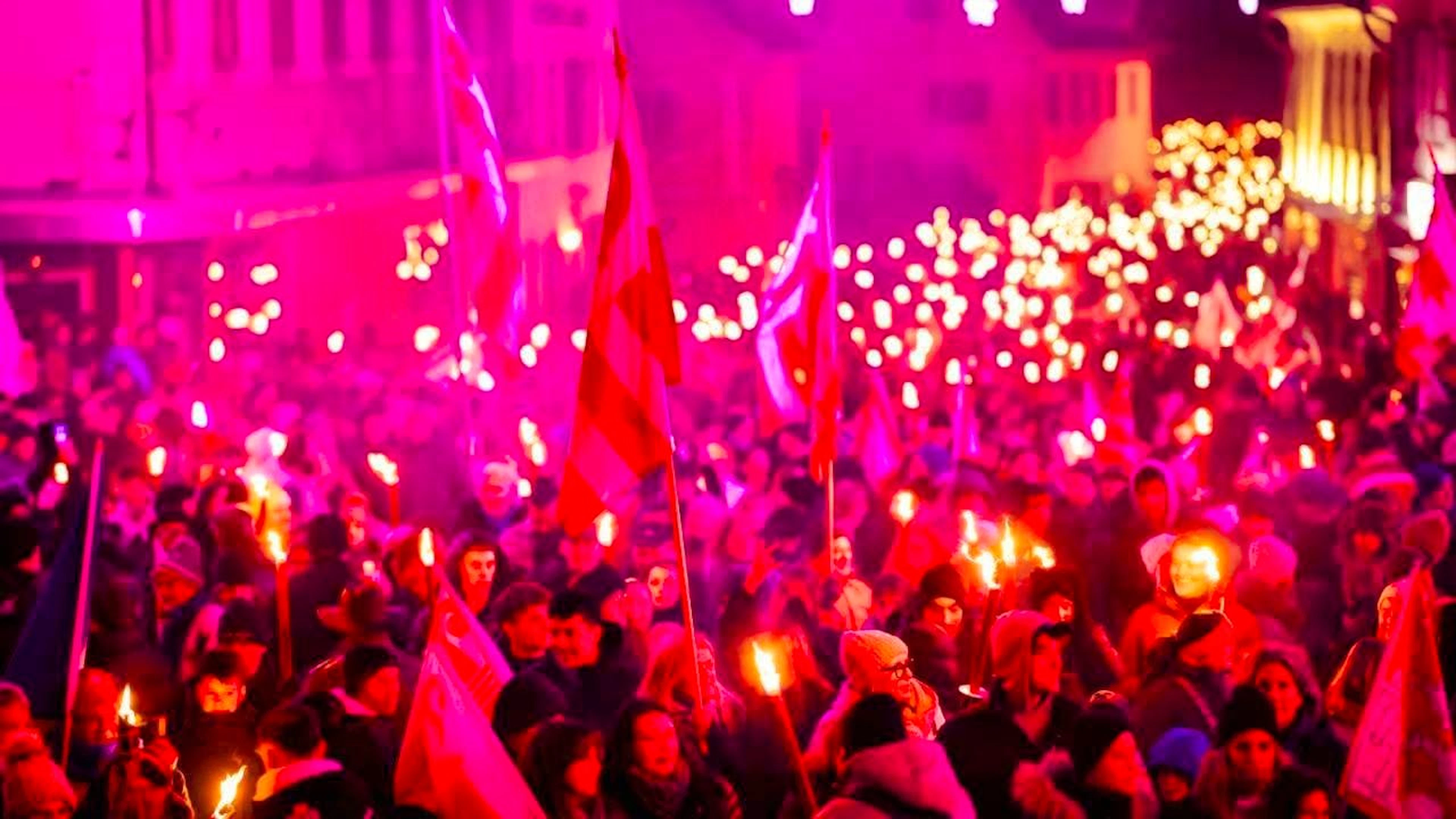 The celebration of the change of canton of Moutier JU attracted thousands of people.