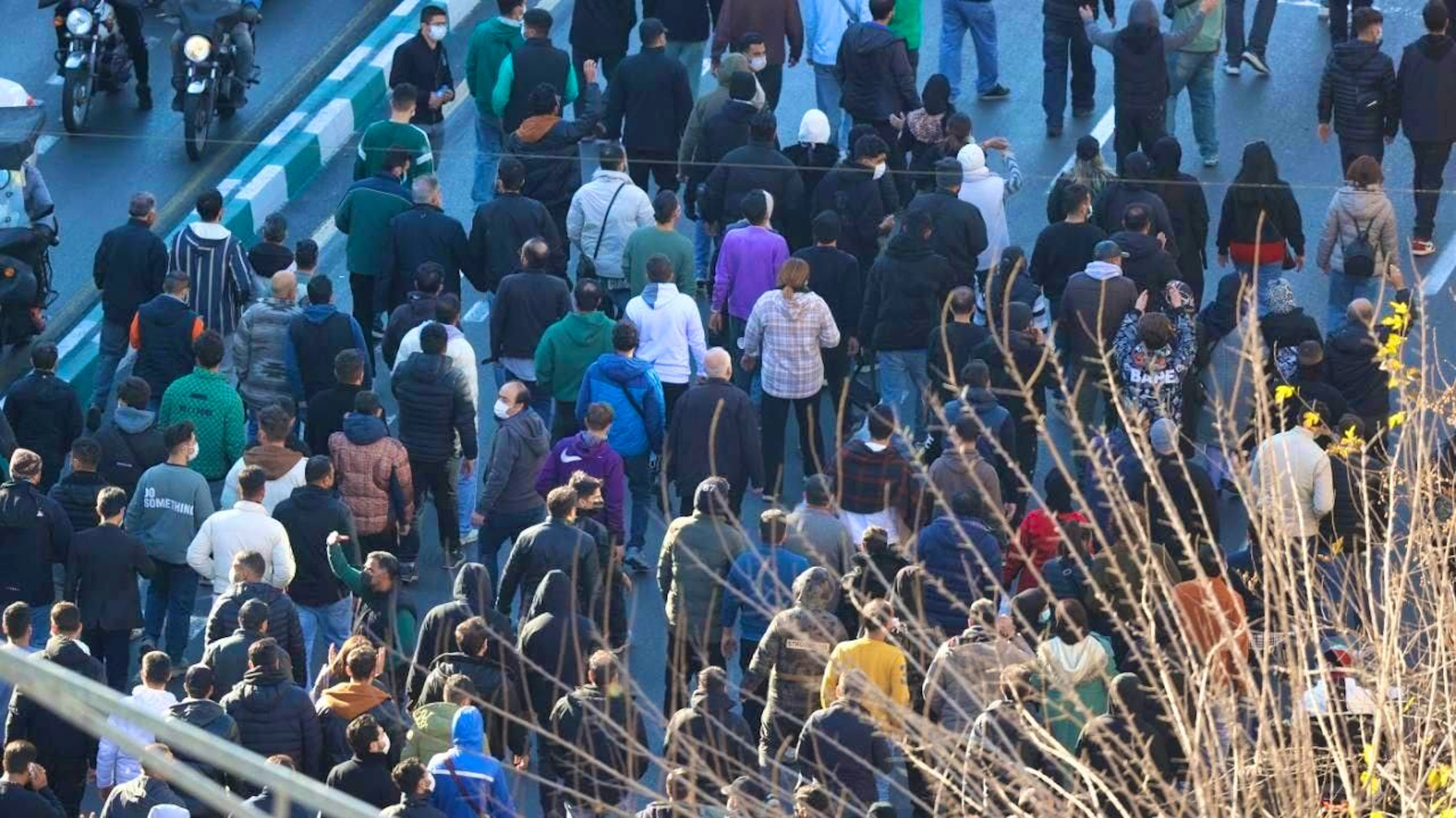 Demonstrators in the city center of Tehran.