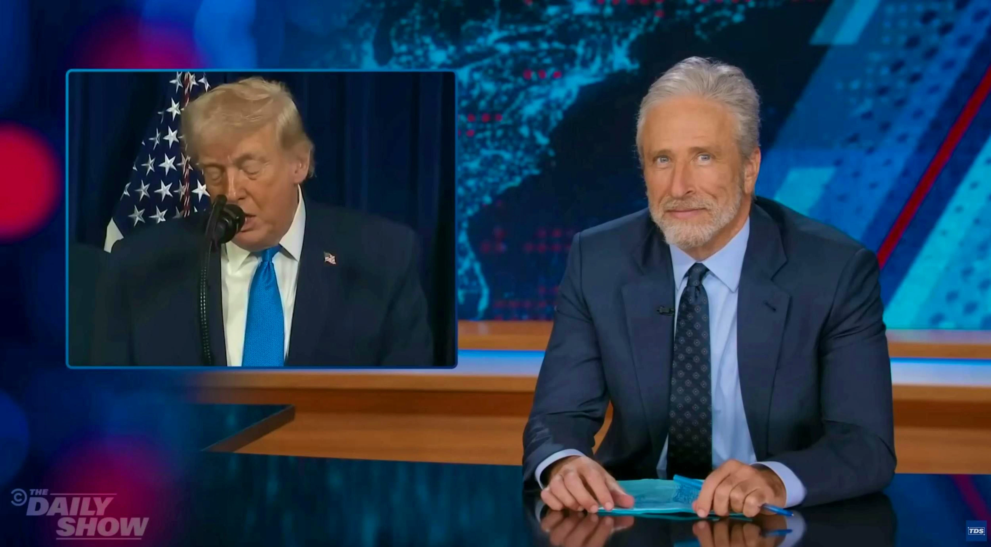 "Daily Show" host Jon Stewart takes a close look at Trump's Venezuela outreach.