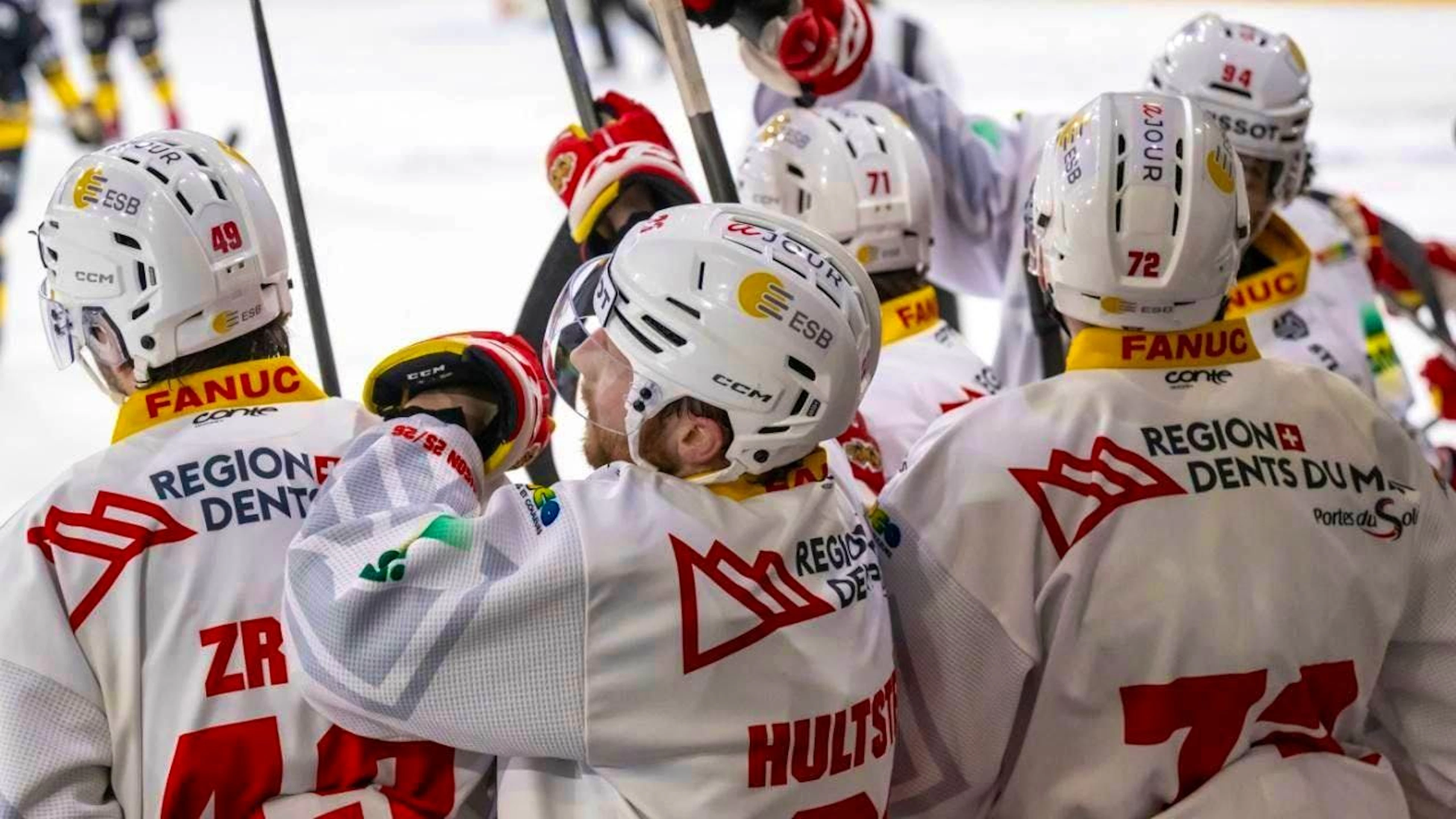 The Biel players are happy about the decisive 2:1 at Ajoie