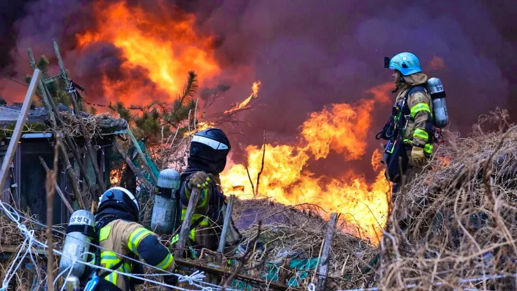 Fire in Seoul's last shanty town