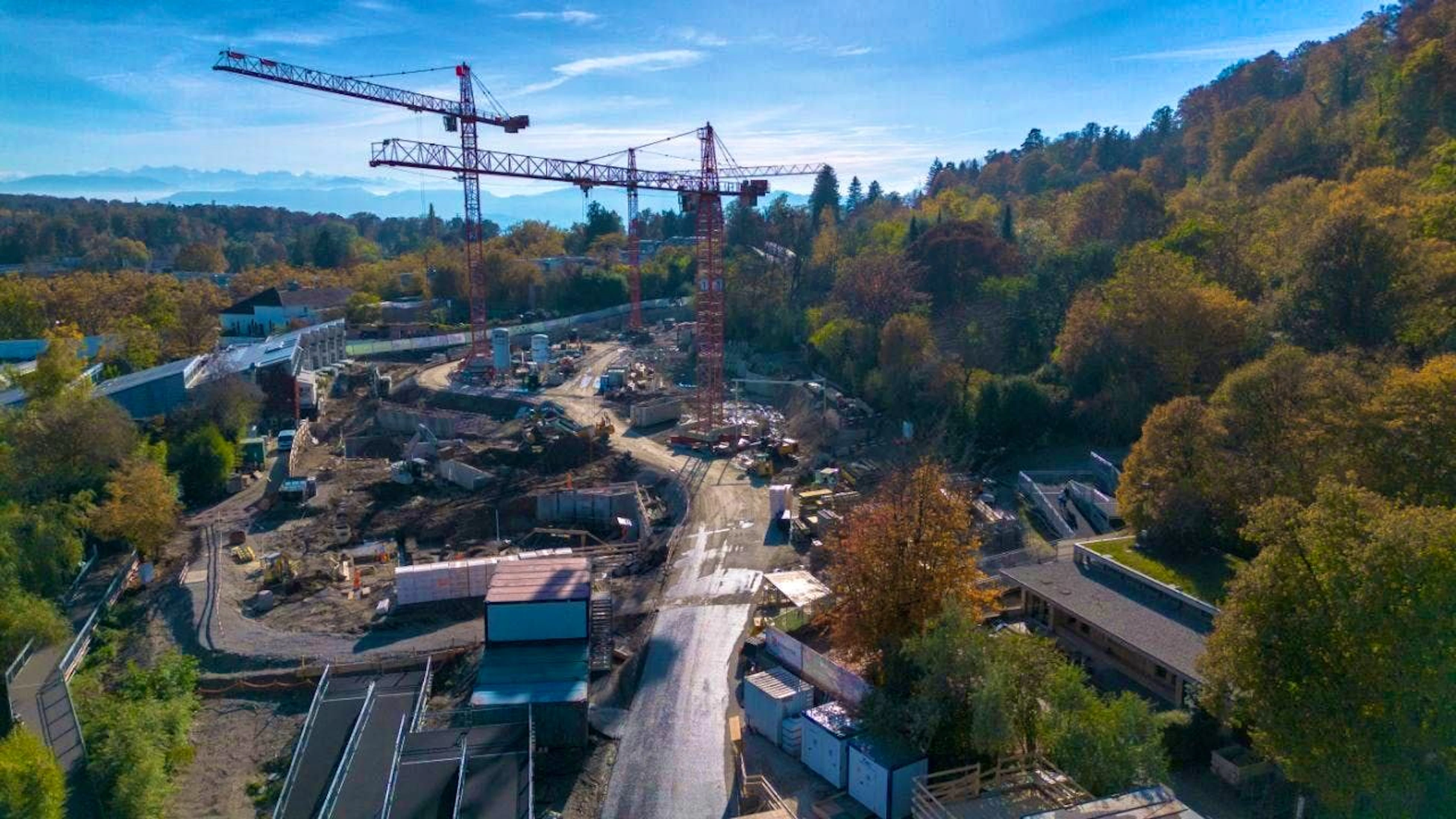 Construction of the new Pantanal aviary at Zurich Zoo is progressing.