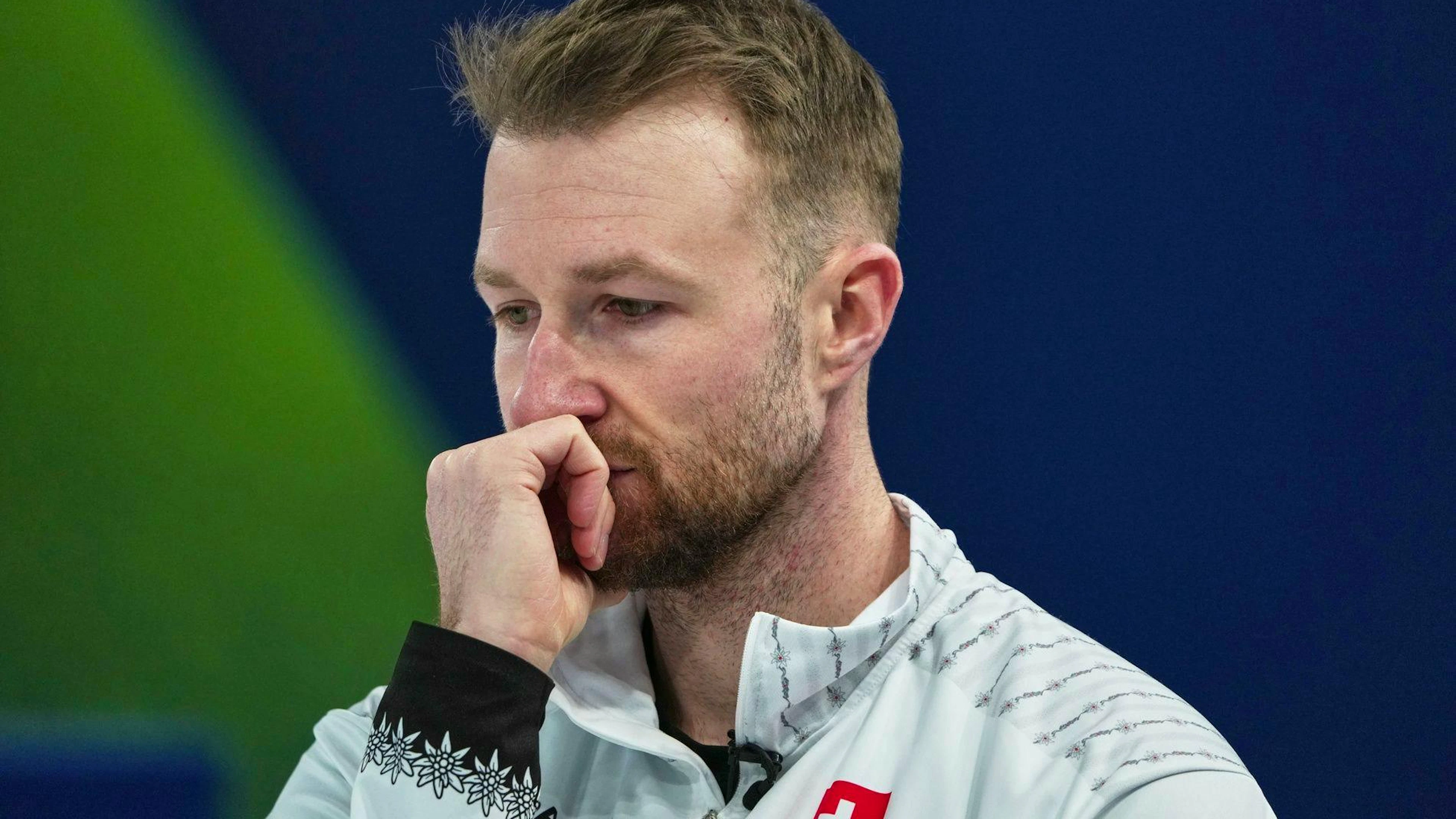 Yannick Schwaller, concentré lors d’une rencontre aux JO