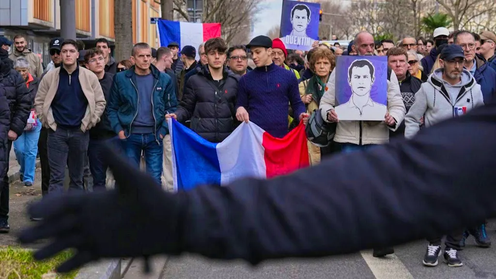 Thousands march in mourning for right-wing activists in Lyon
