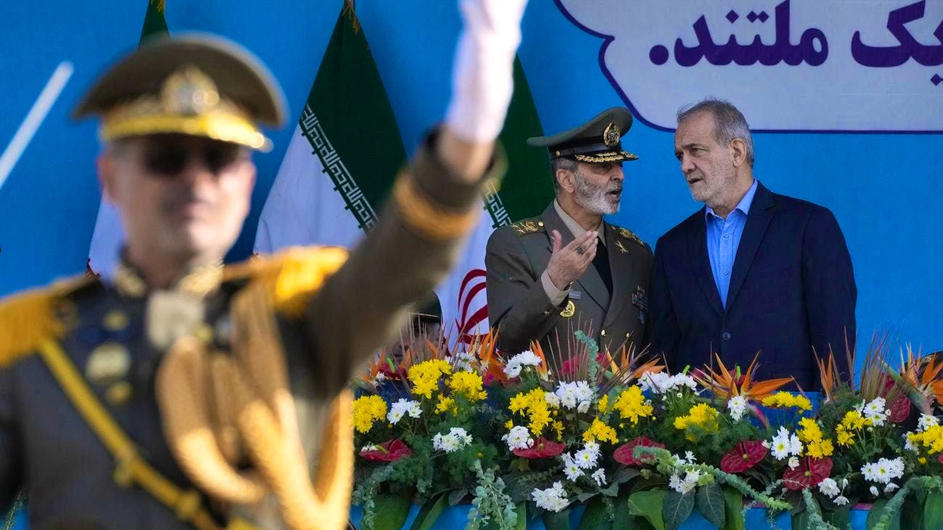 Sayyid Abdolrahim Mousavi is Iran's Chief of General Staff (l.)