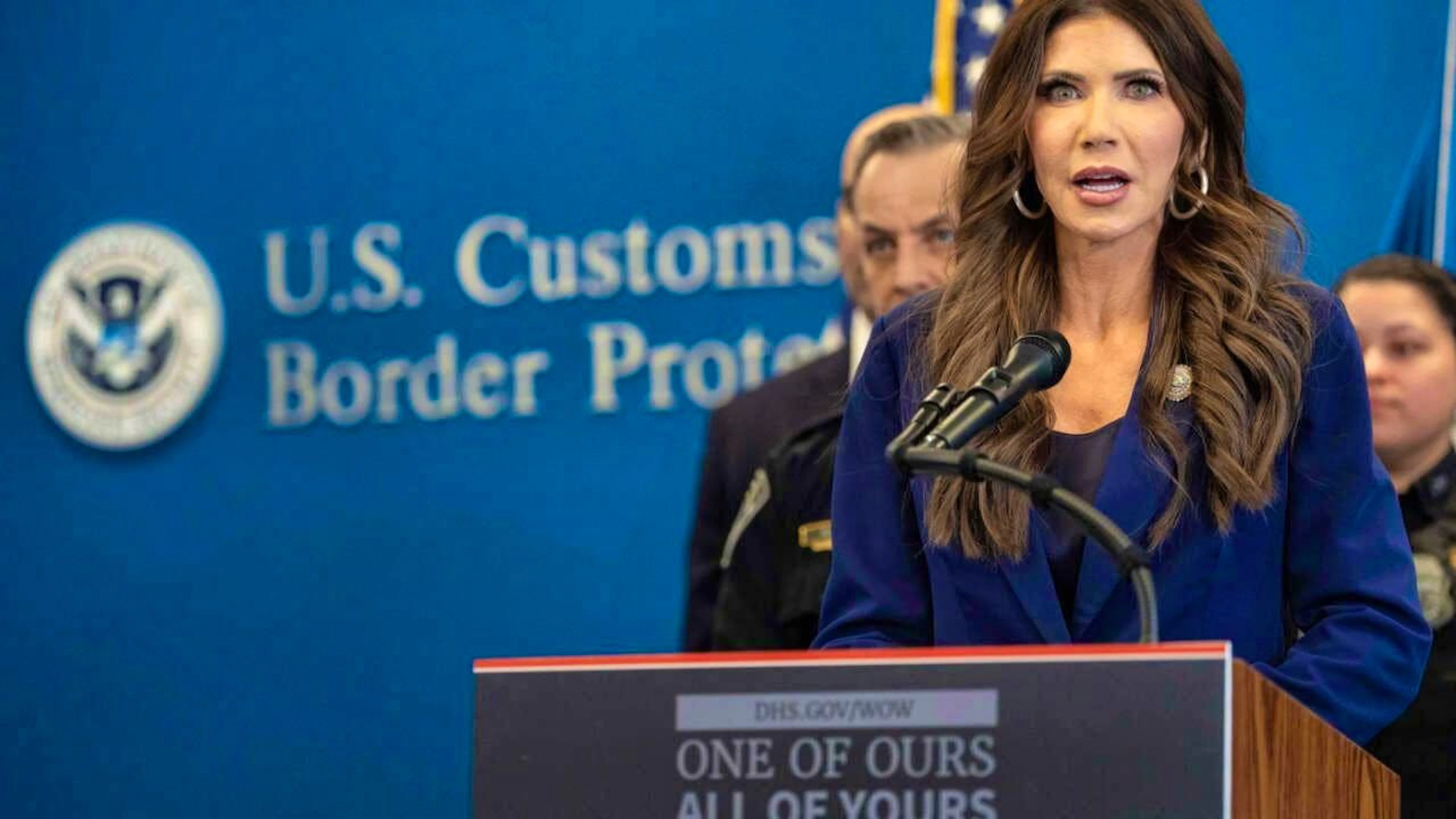 ARCHIVE - Kristi Noem speaks during a press conference. Photo: Yuki Iwamura/AP/dpa/archived image