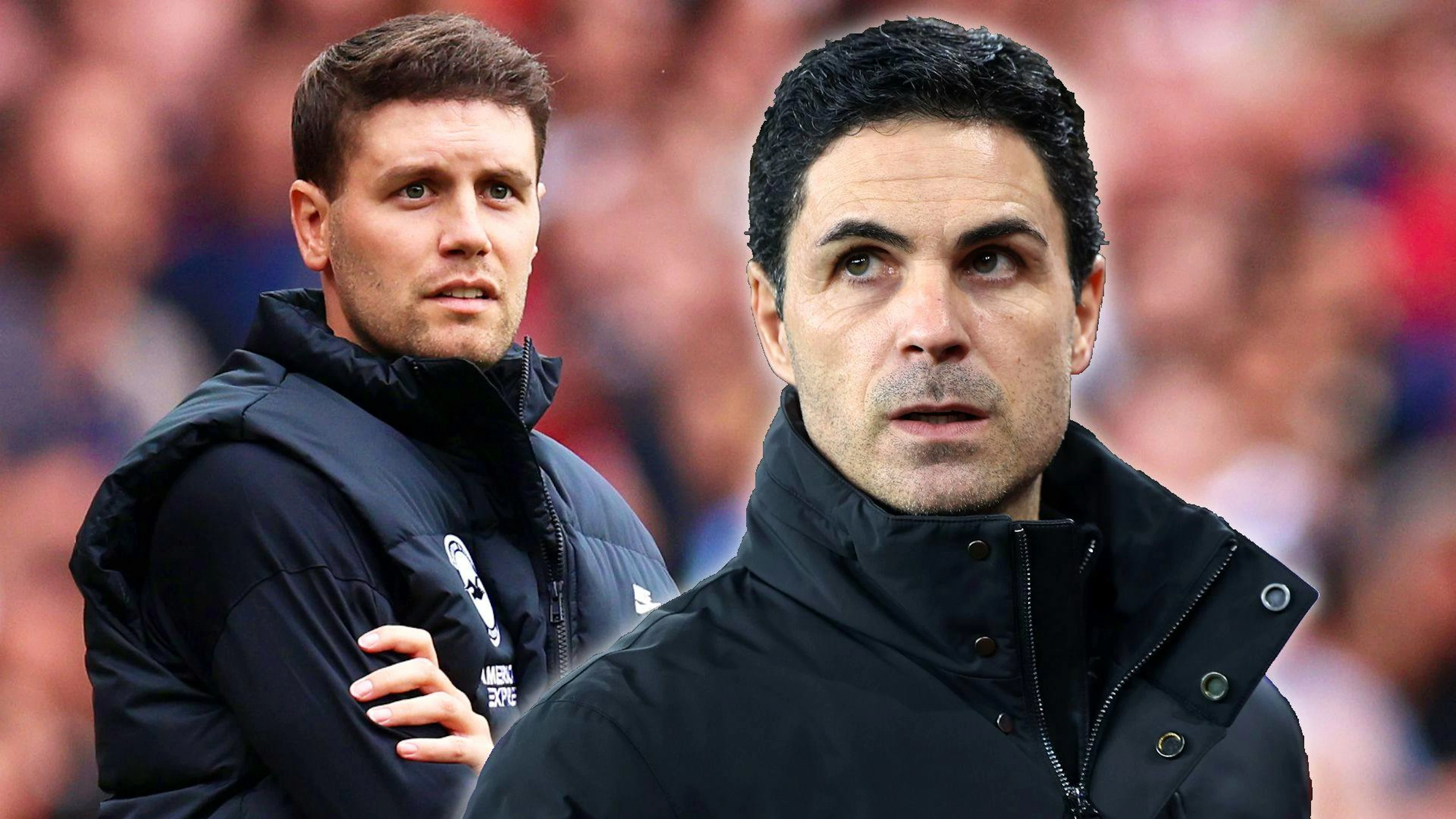 Fabian Hürzeler, sinistra, critica il modo di giocare dell'Arsenal di Arteta.