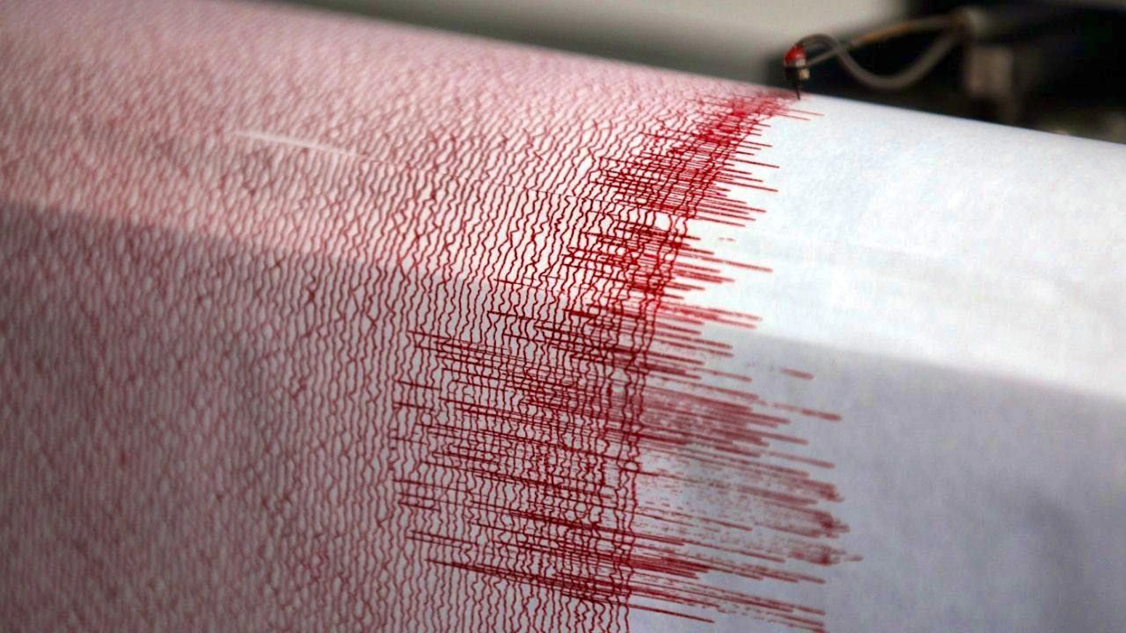ARCHIVE - The seismograph of an earthquake monitoring station registers shaking. Photo: Oliver Berg/dpa