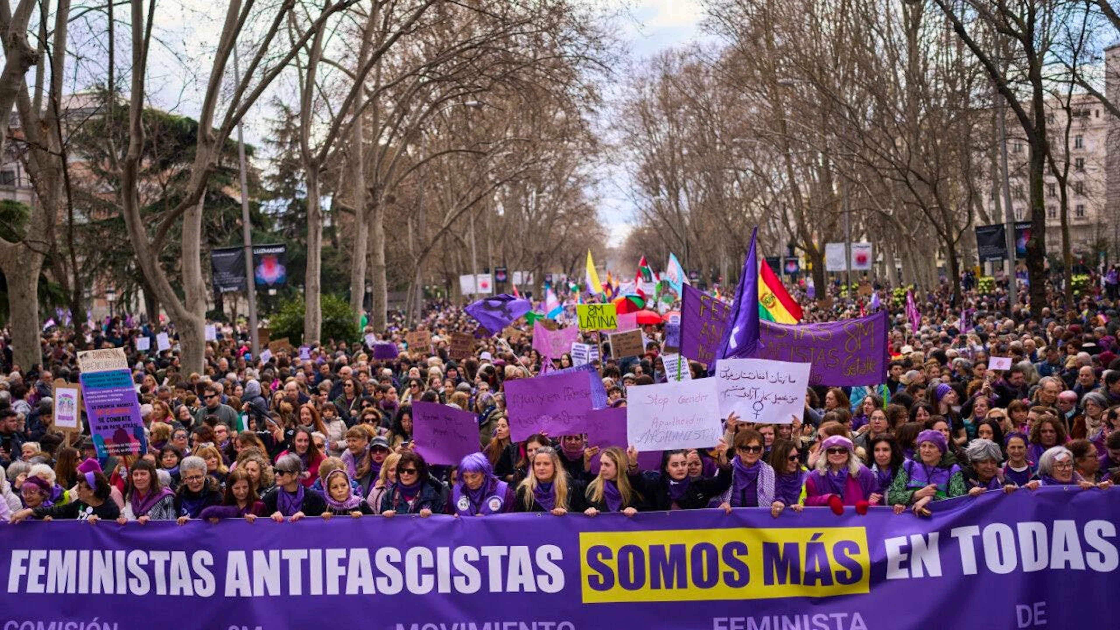Manifestazione a Madrid in occasione della Giornata internazionale della donna.