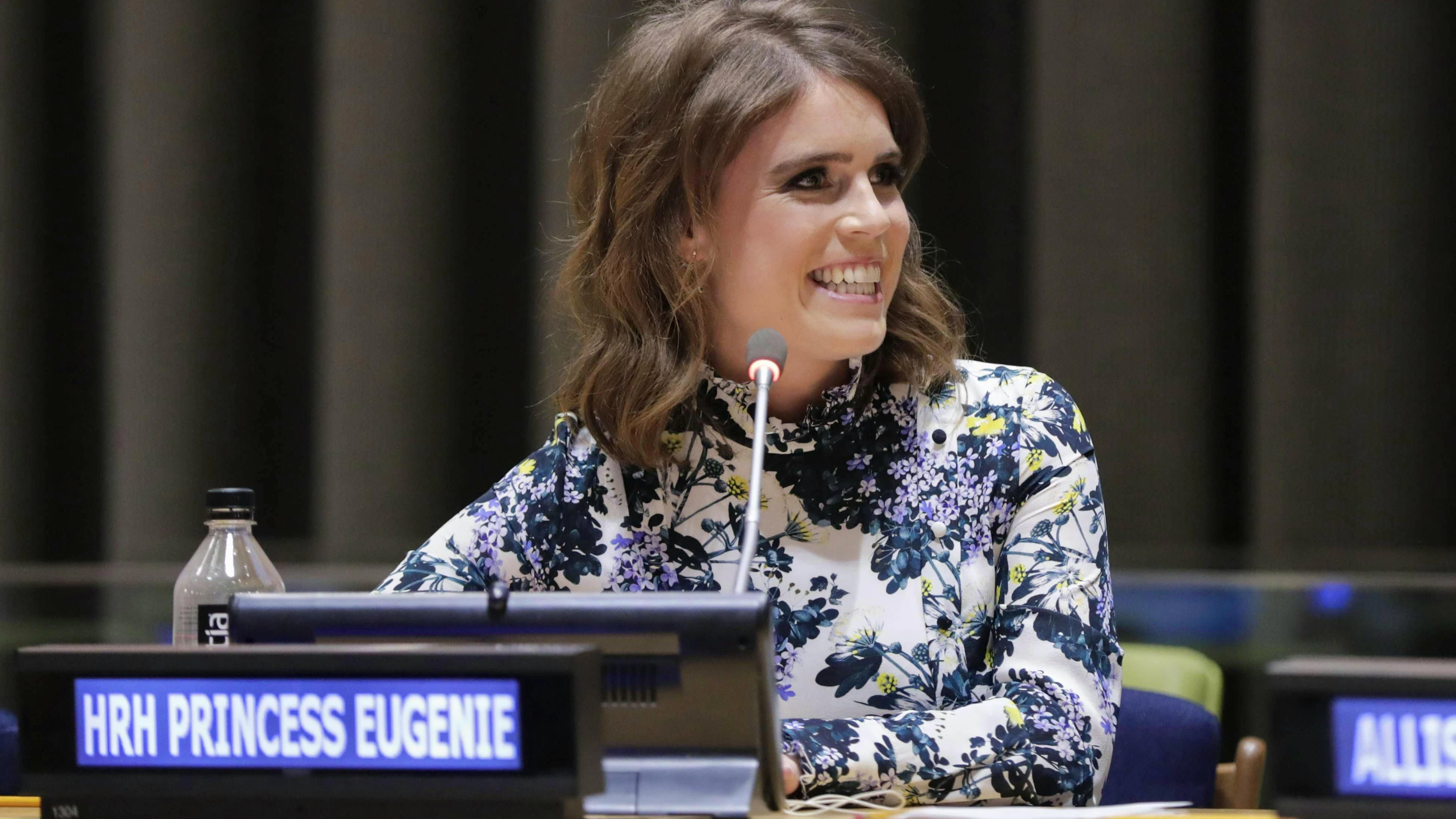 Prinzessin Eugenie in ihrer Rolle als Schirmherrin der «Anti-Slavery International»-Organisation im UN-Hauptquartier in New York im Juli 2018. Diesen Job ist sie jetzt los.