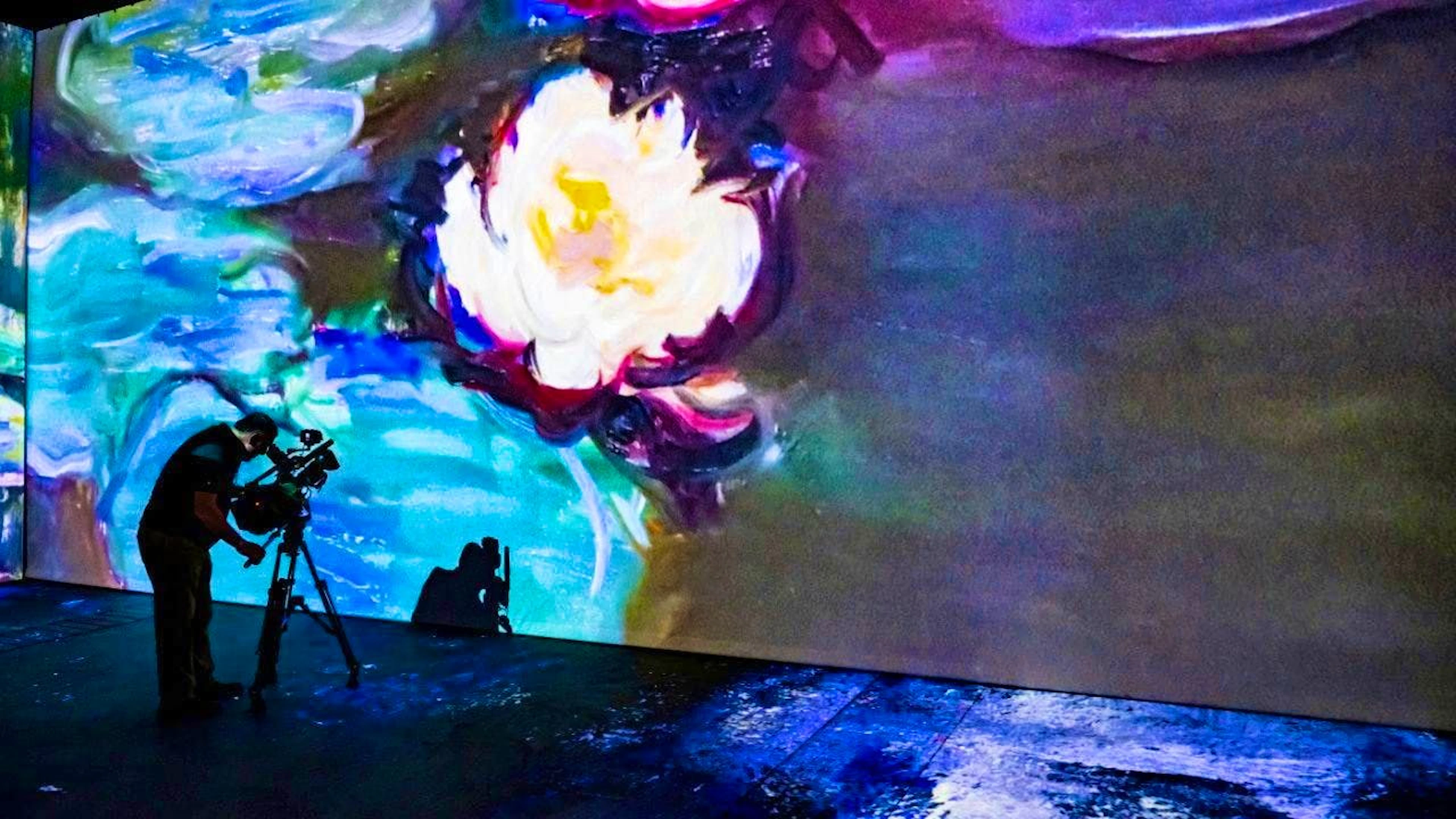 "Les Nymphéas" (The Water Lilies) are shown from a new perspective in the immersive exhibition "Imagine Monet" in Lausanne: not in a picture frame, but filling the wall.
