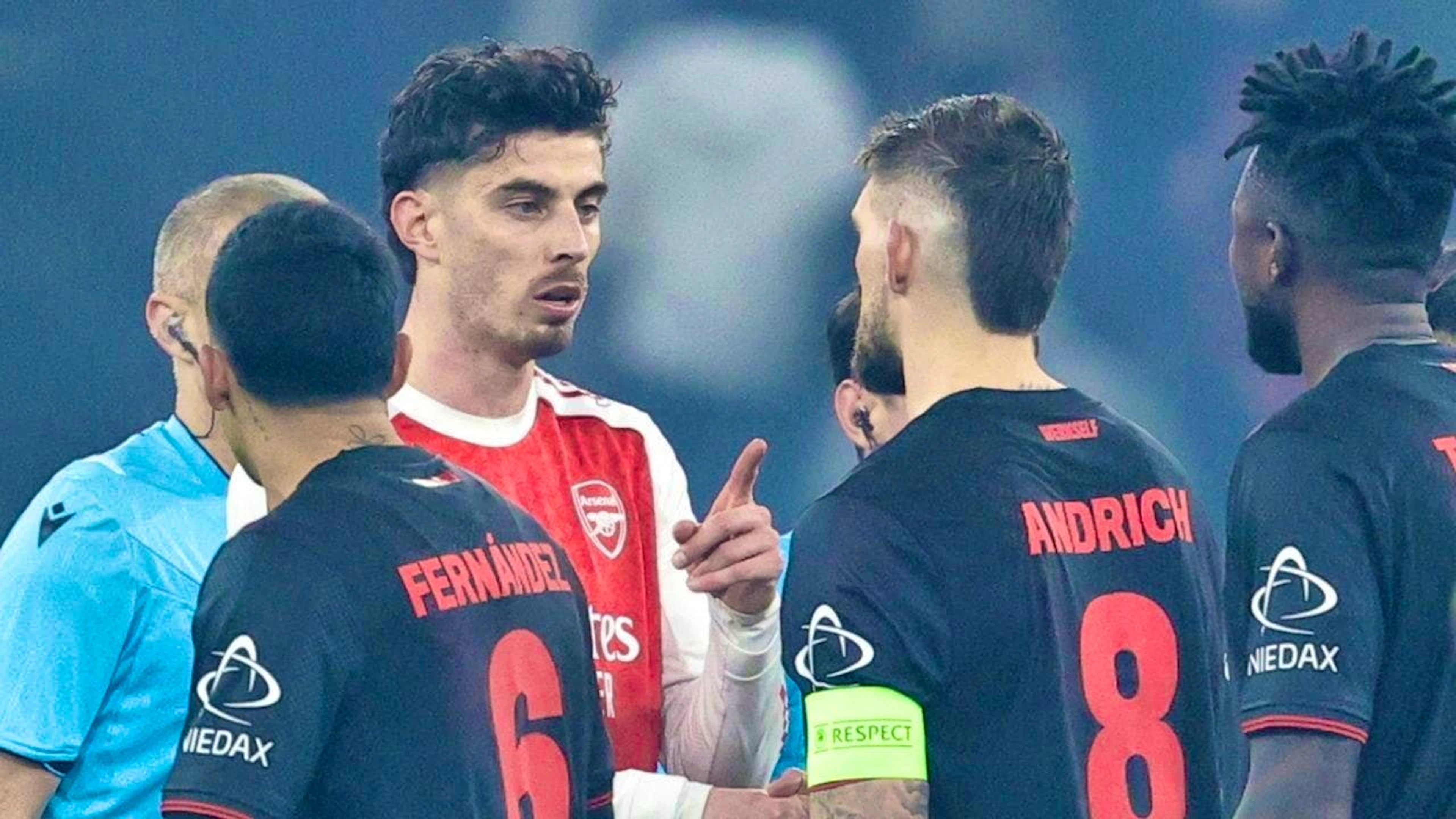 Kai Havertz (left) scored for Arsenal, Robert Andrich made it 1-0 for Leverkusen