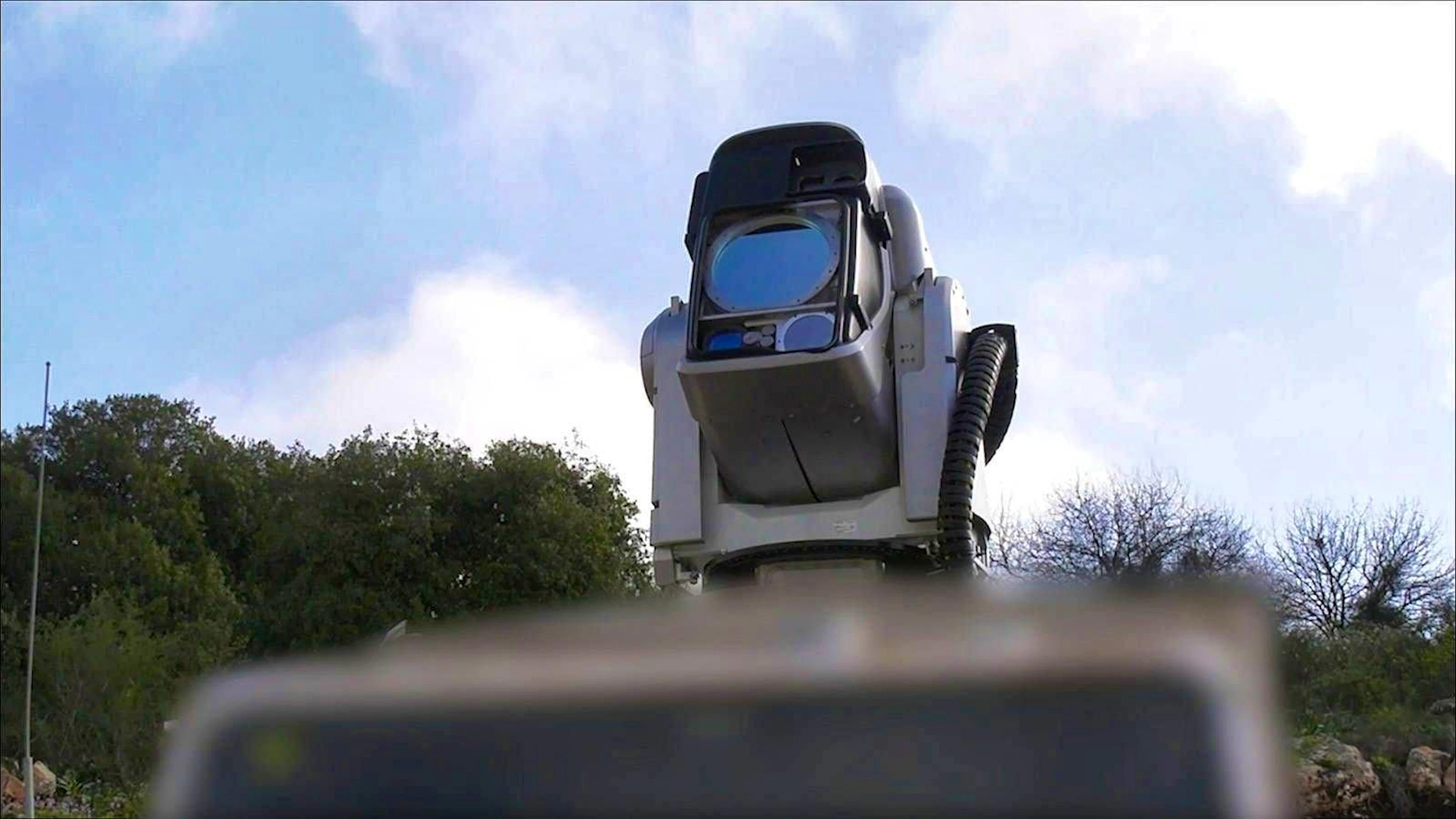 A prototype of a high-energy Israeli air defense laser from last year.
