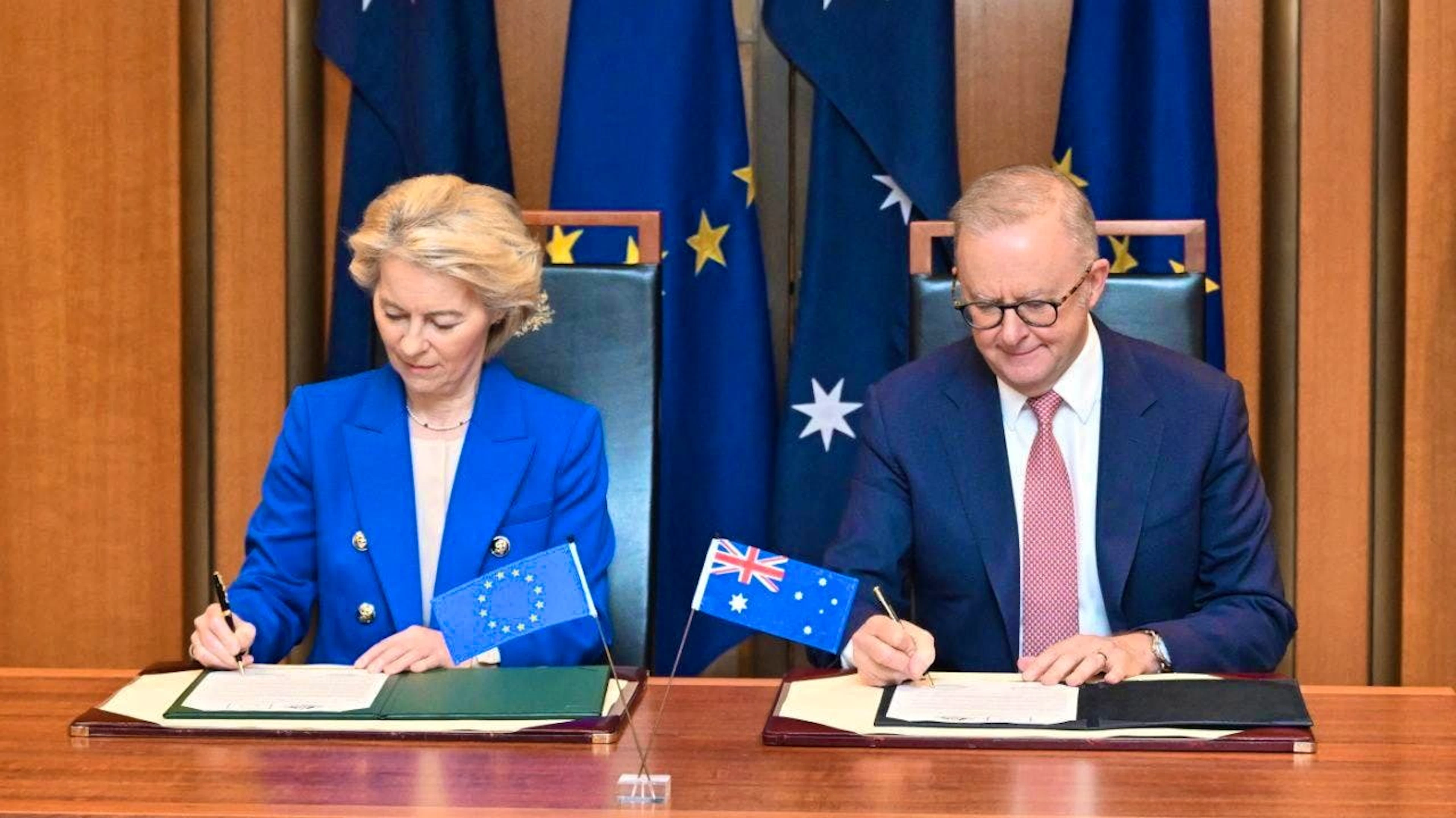 EU Commission President Ursula von der Leyen and Australian Prime Minister Anthony Albanese have agreed on a free trade agreement.
