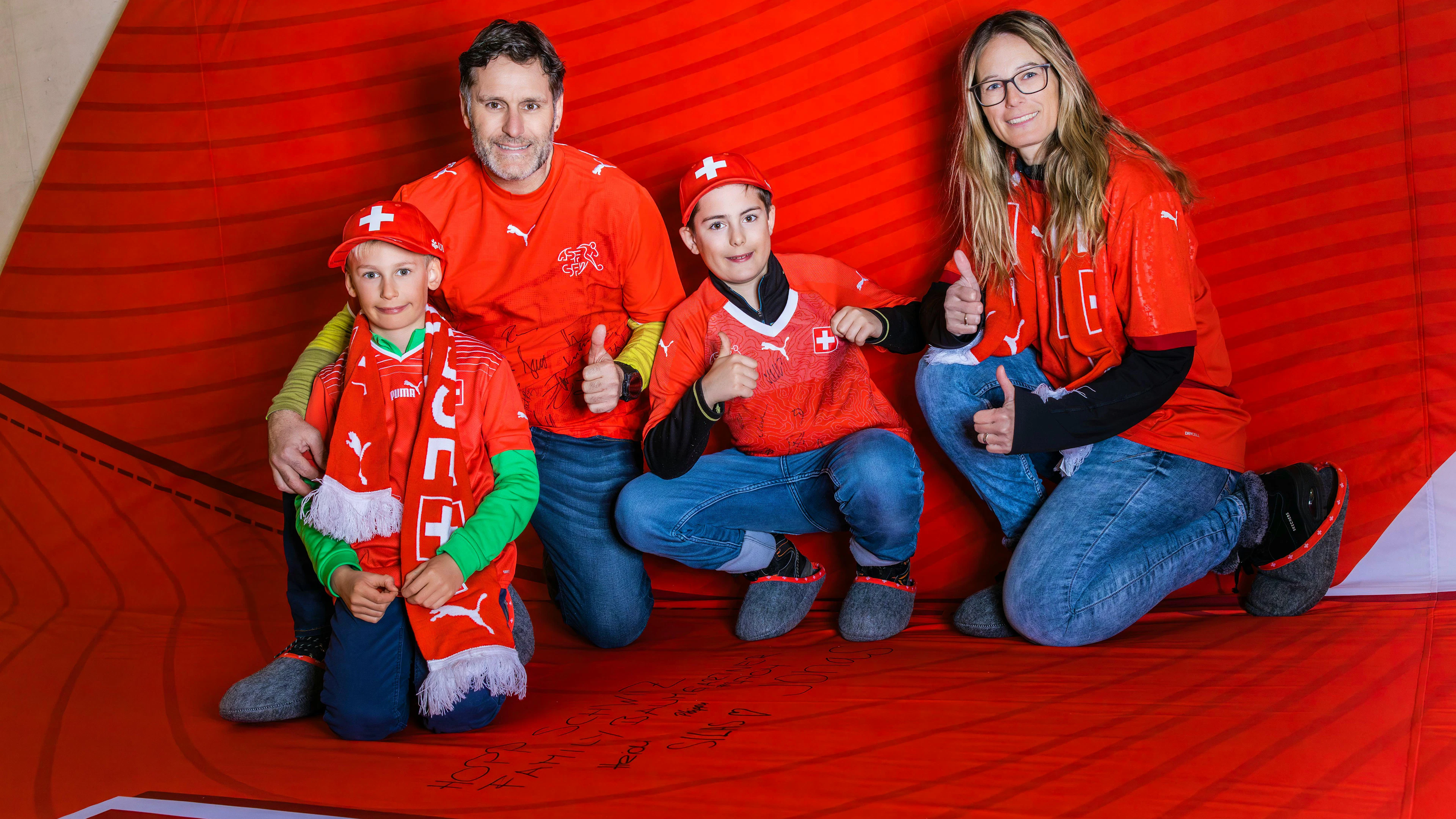 La famille Baumgartner, venue de Niederbipp (BE), est conquise par l'action UBS.