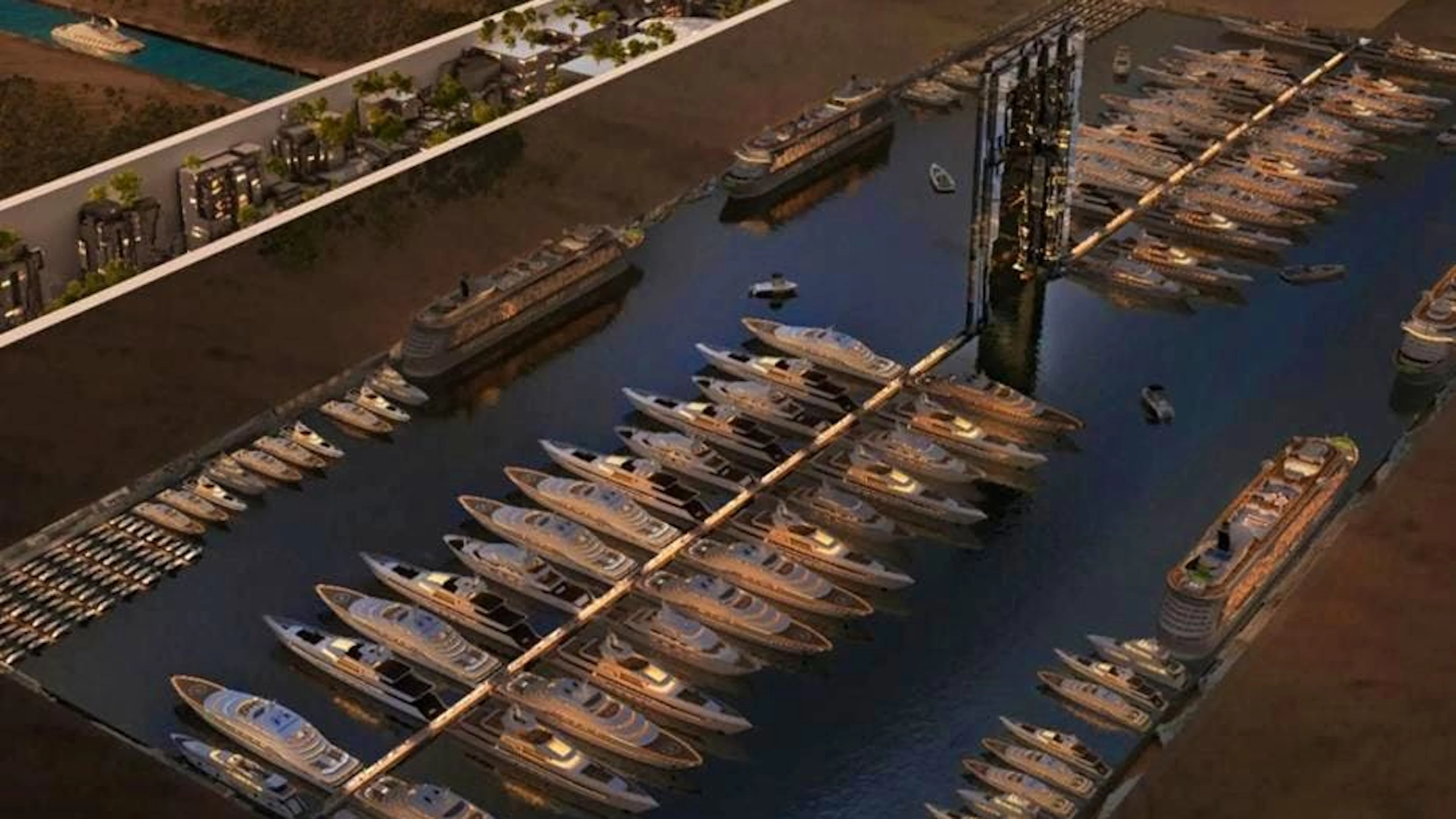 Am Anfang der Stadt liegt die Küste des Roten Meeres. Hier entstehen Marinas und Zugang zum Wasser – ein Standort mit klaren Standortvorteilen. Wer hier lebt, dürfte deutlich privilegierter wohnen als weiter im Inland.