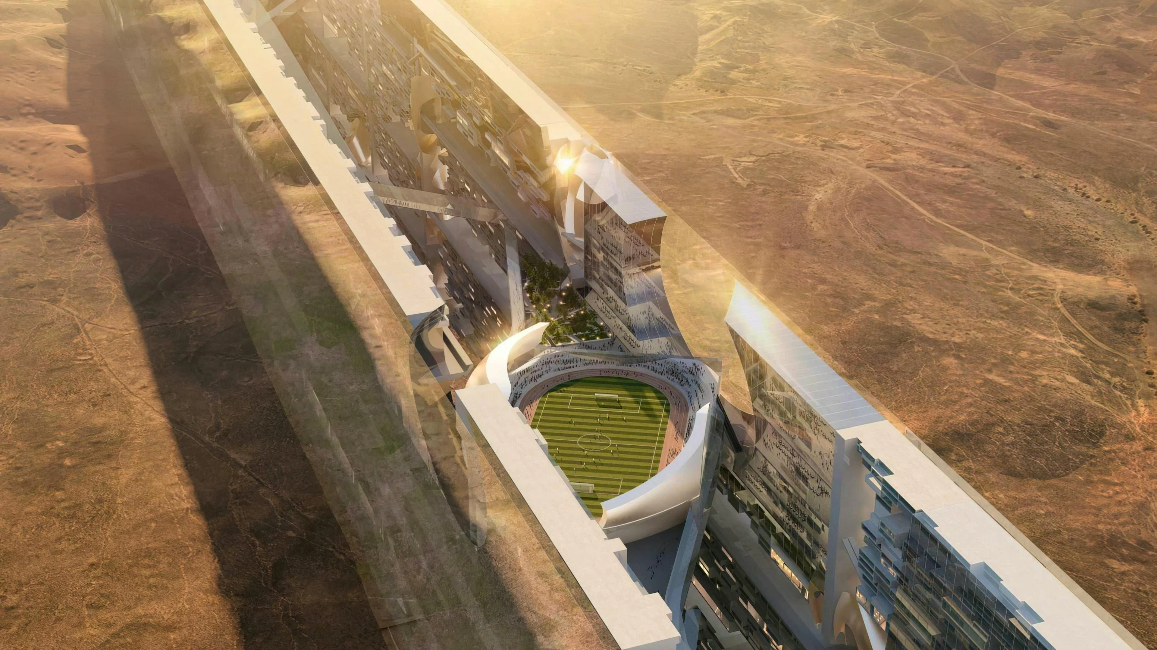 Die Vision ging noch weiter: Selbst ein Fussballstadion sollte in die Struktur integriert werden. Solche spektakulären Elemente stehen inzwischen zunehmend infrage – vieles davon dürfte vorerst Theorie bleiben.