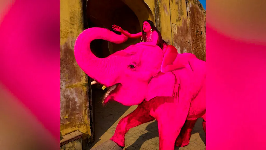 Pink painted elephant causes a shitstorm - authorities investigate