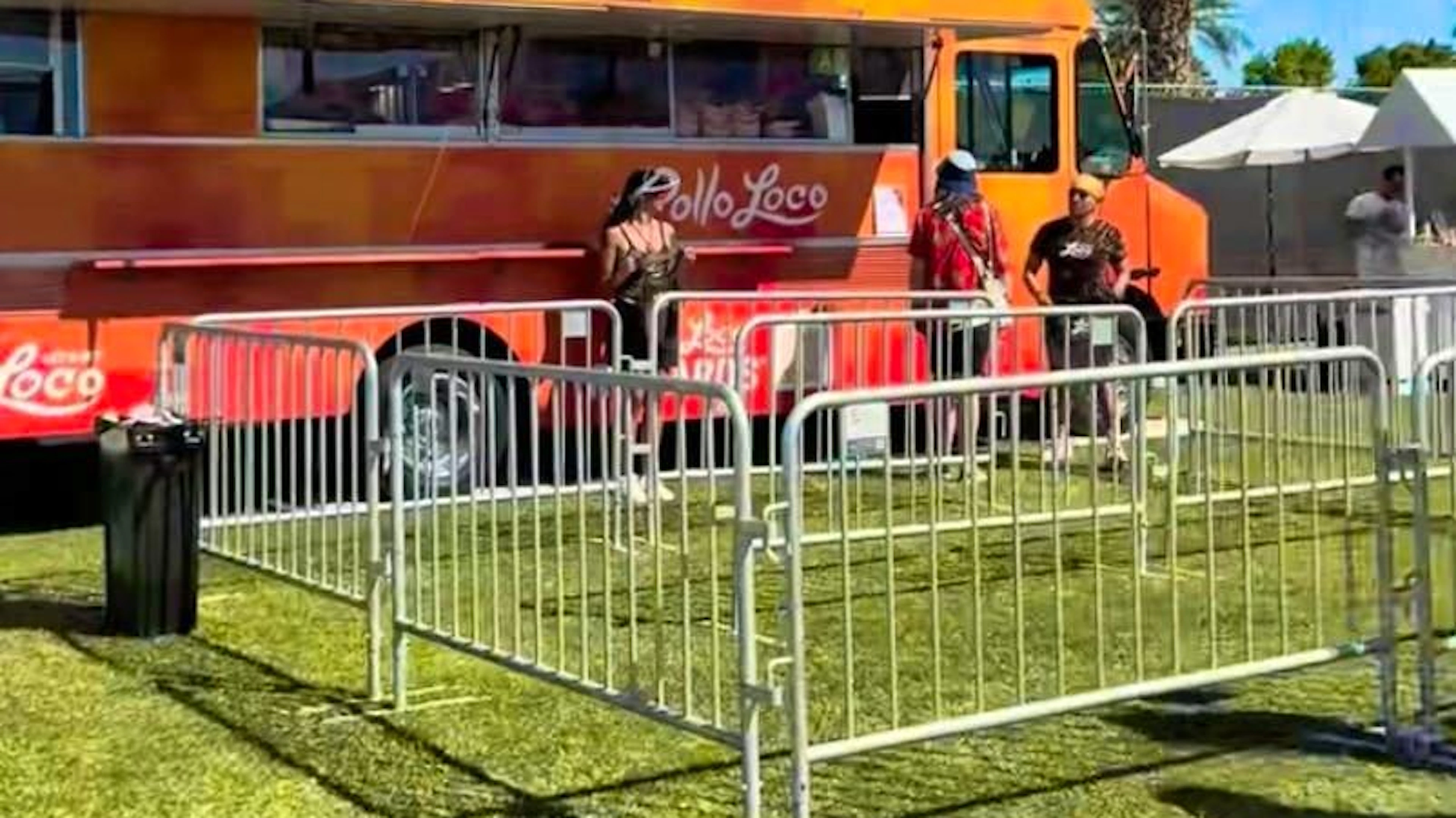 Empty food stalls at the Coachella Festival and Revolve Festival.
