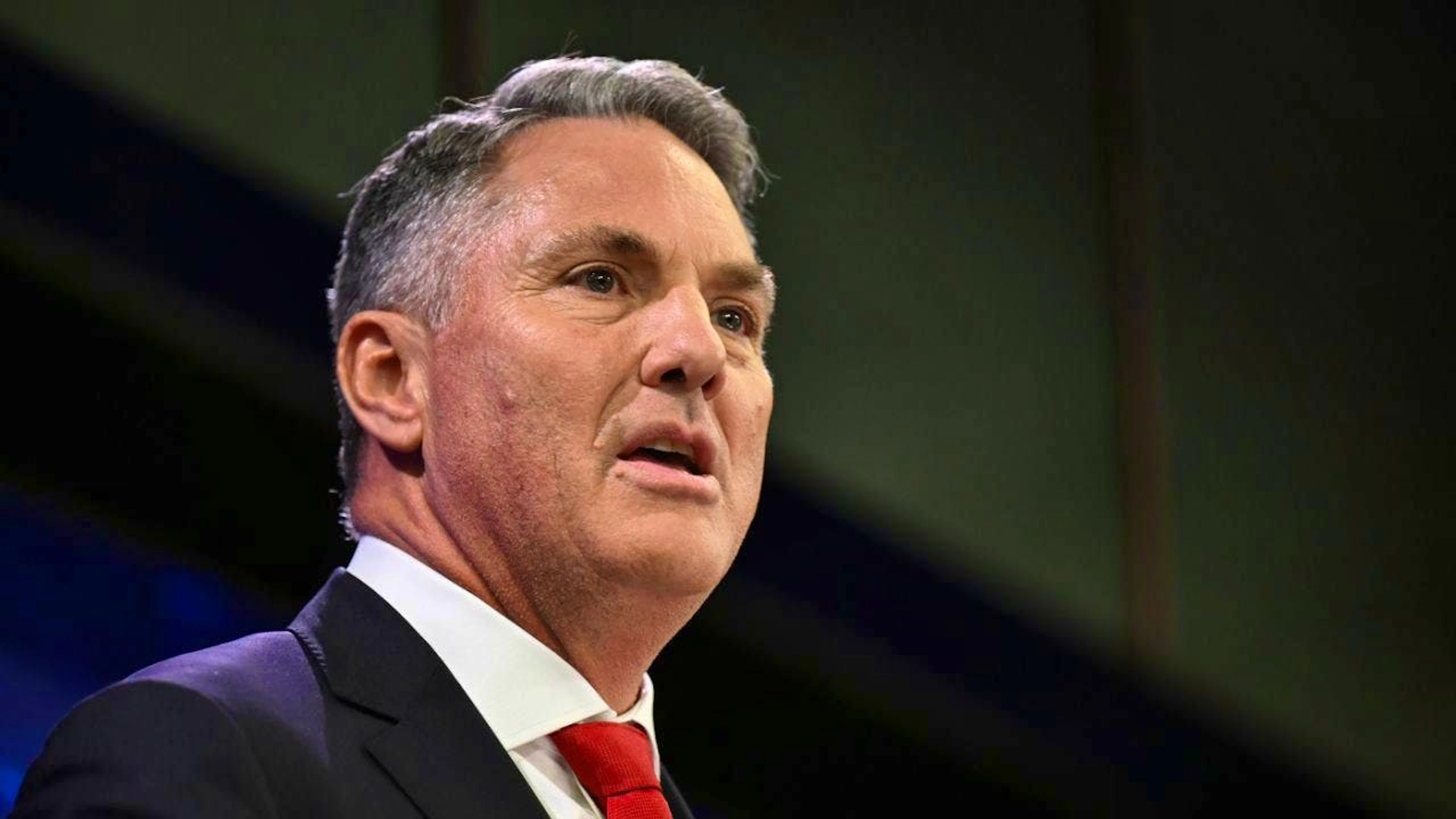 Australian Defense Minister Richard Marles speaks at the National Press Club. Photo: Lukas Coch/AAP/dpa