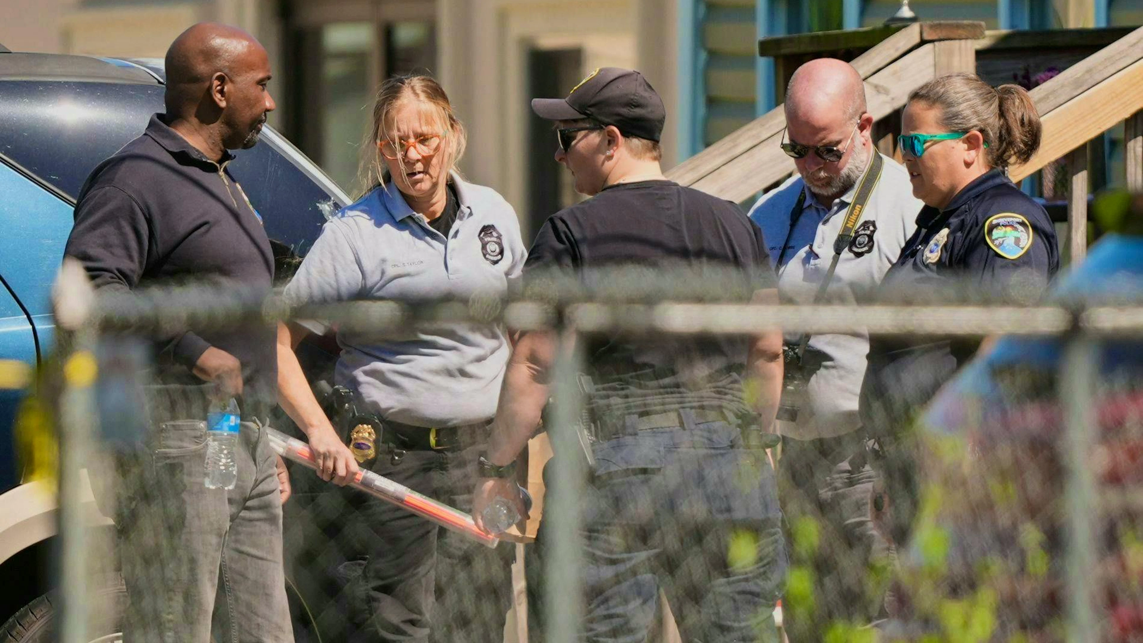 The police in Louisiana after the shooting.