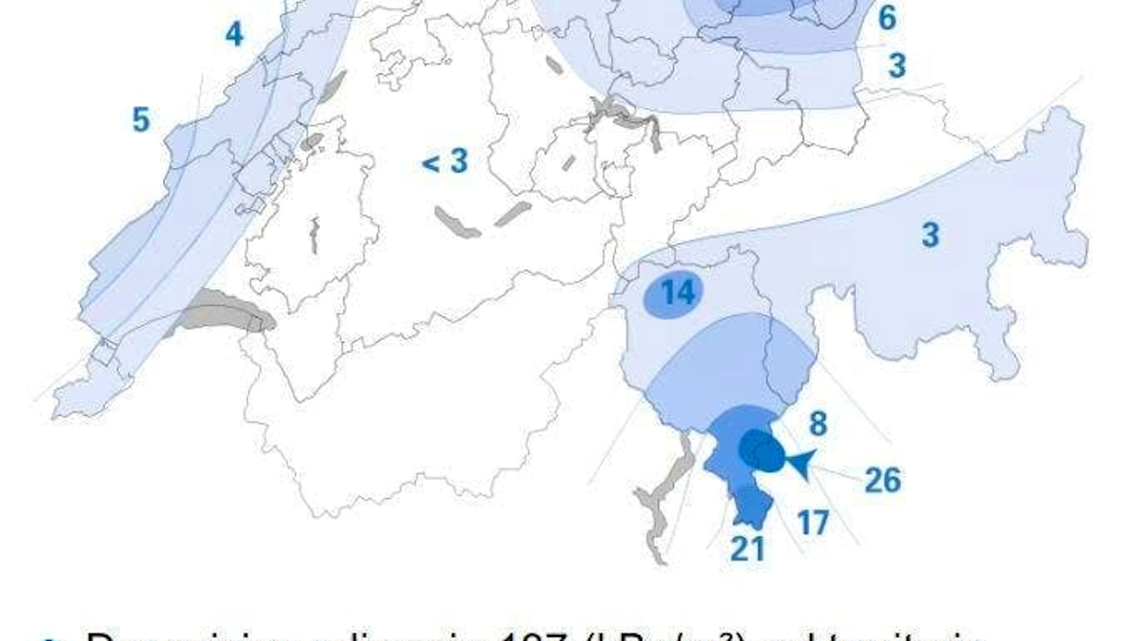 Deposition of caesium-137 in Switzerland in 1986