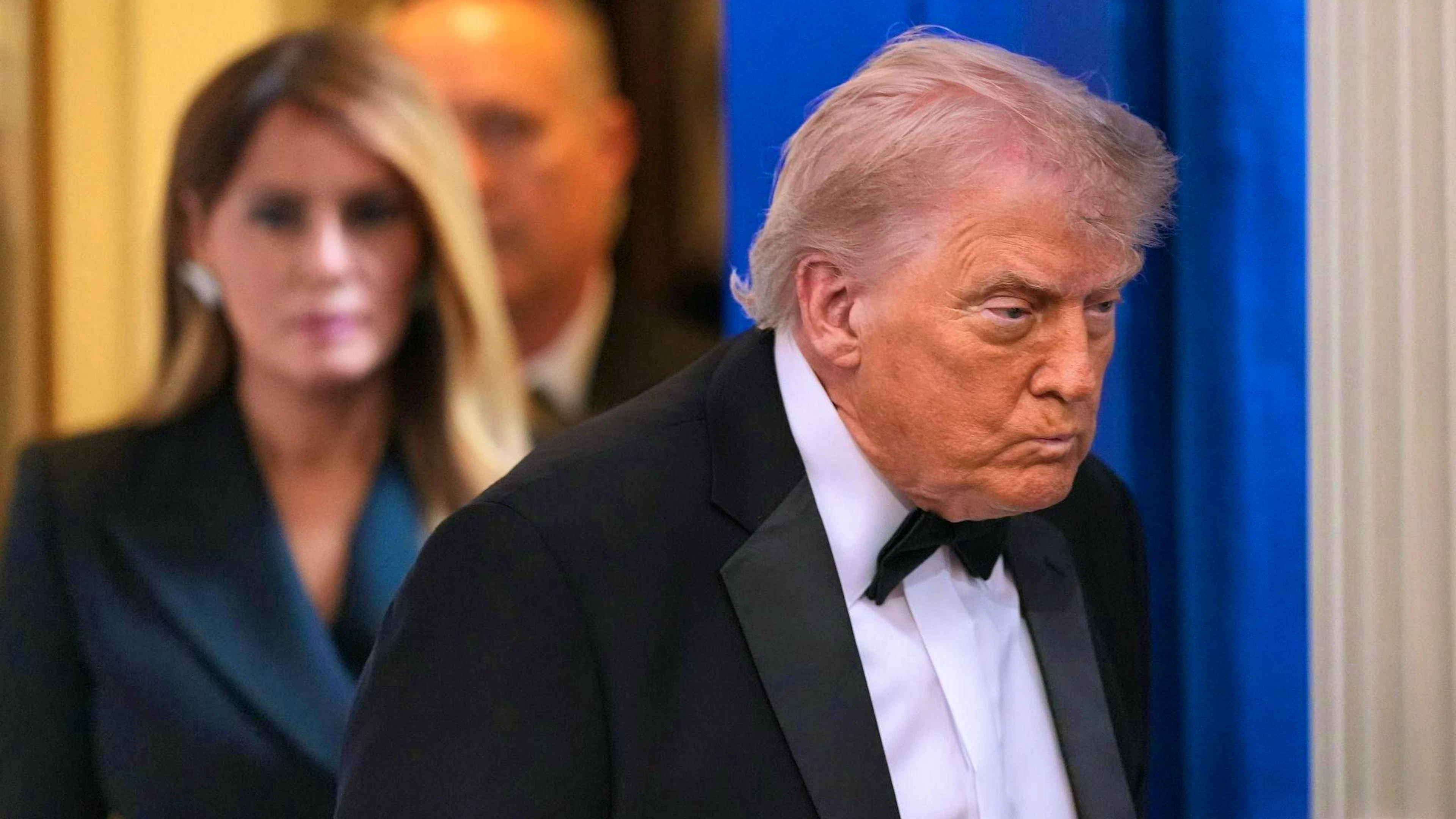 Trump speaks to the press after the shooting.