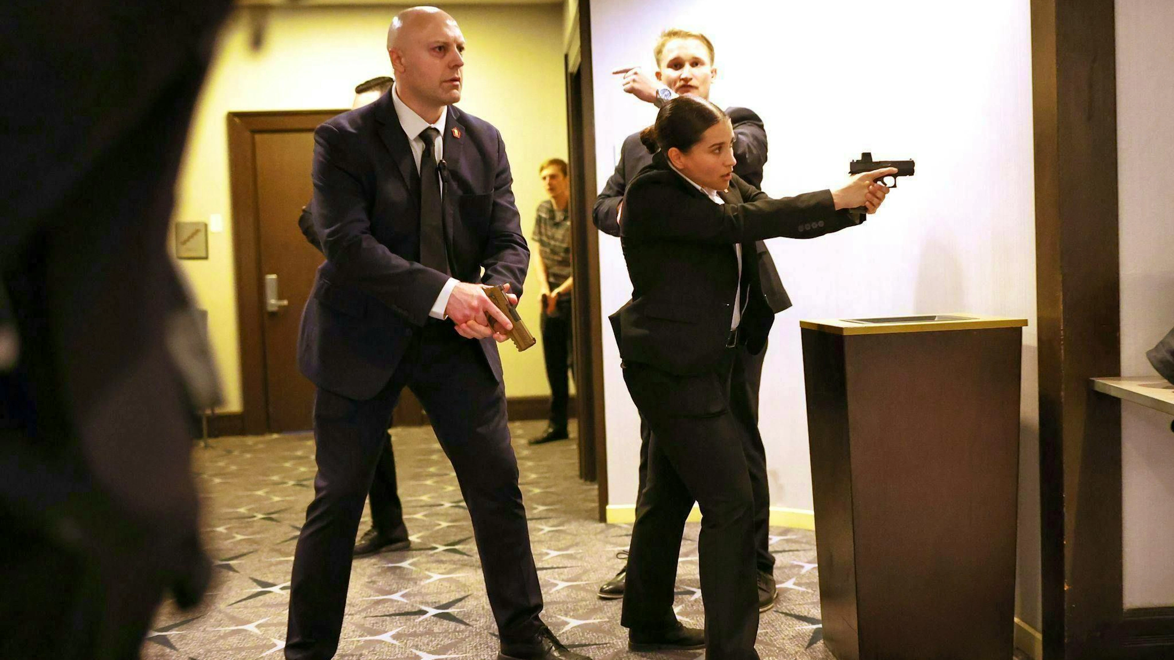 Shots were fired at the White House Correspondents' Dinner with Trump at the Washington Hilton Hotel on Saturday evening.
