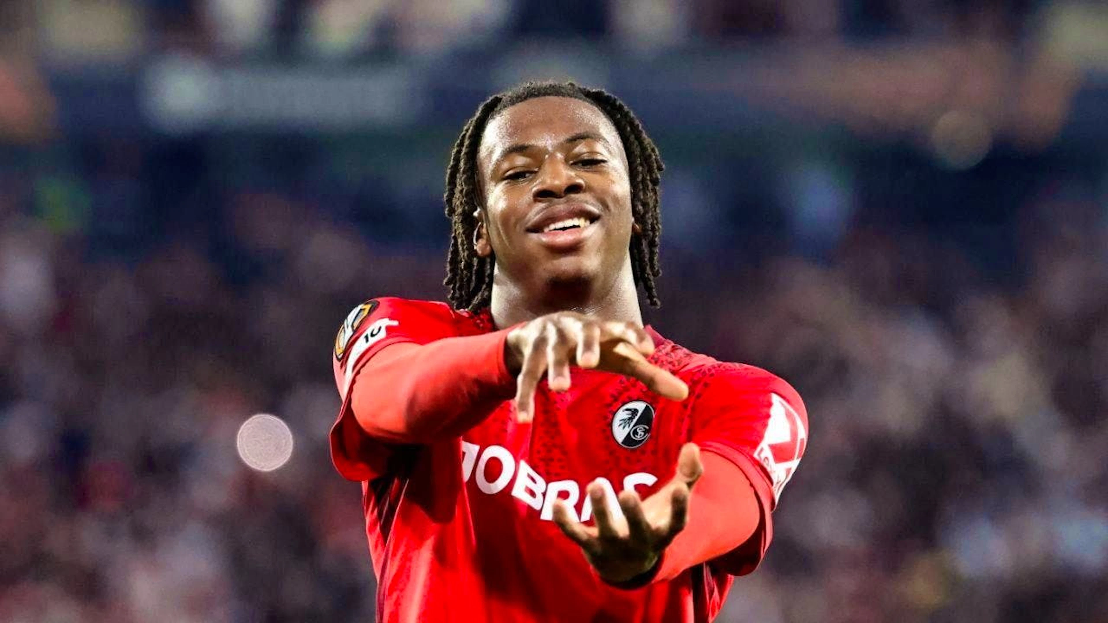 Johan Manzambi scored to make it 2:0 for Freiburg