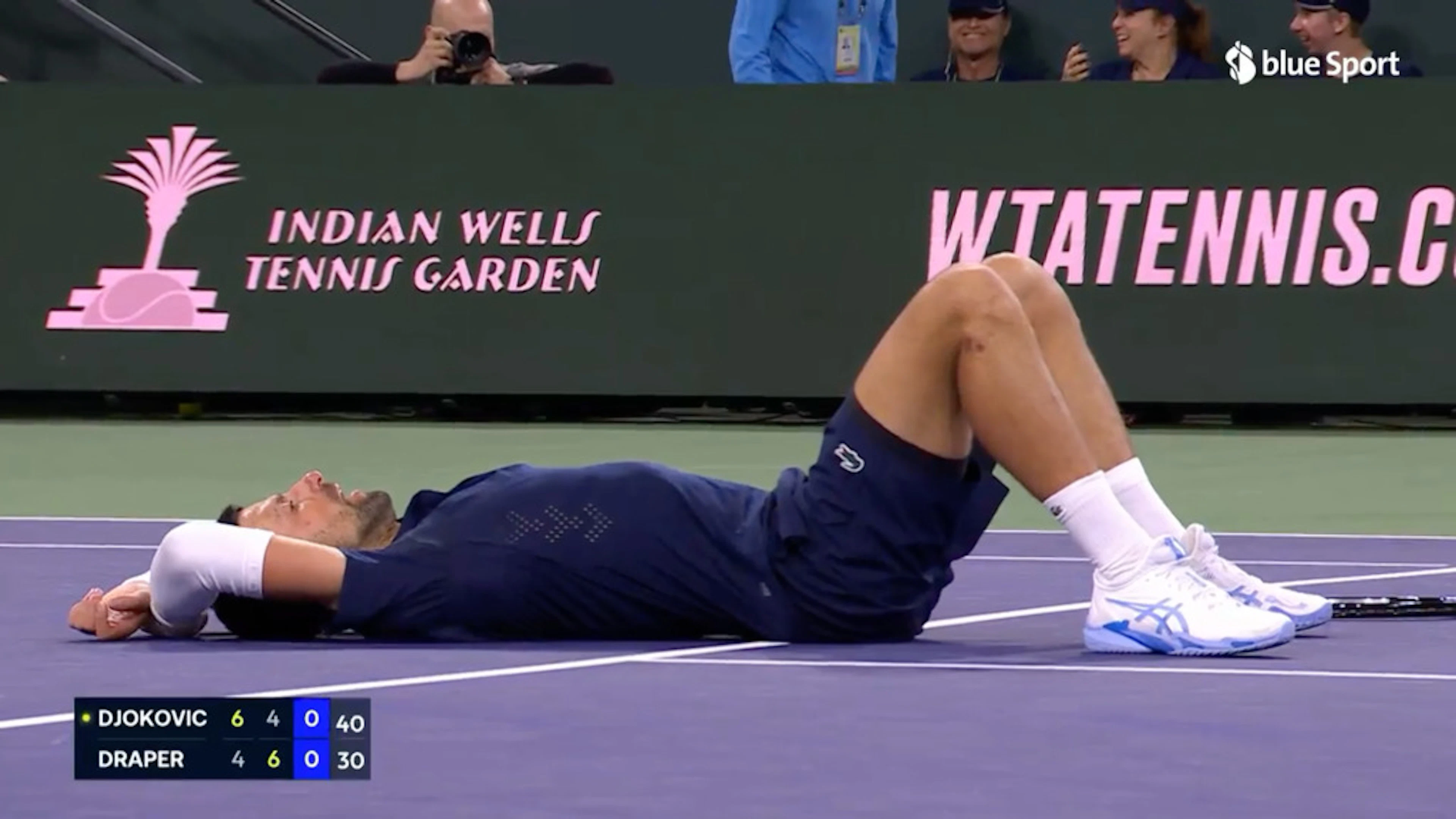 Irrer Ballwechsel bei Djokovic gegen Draper