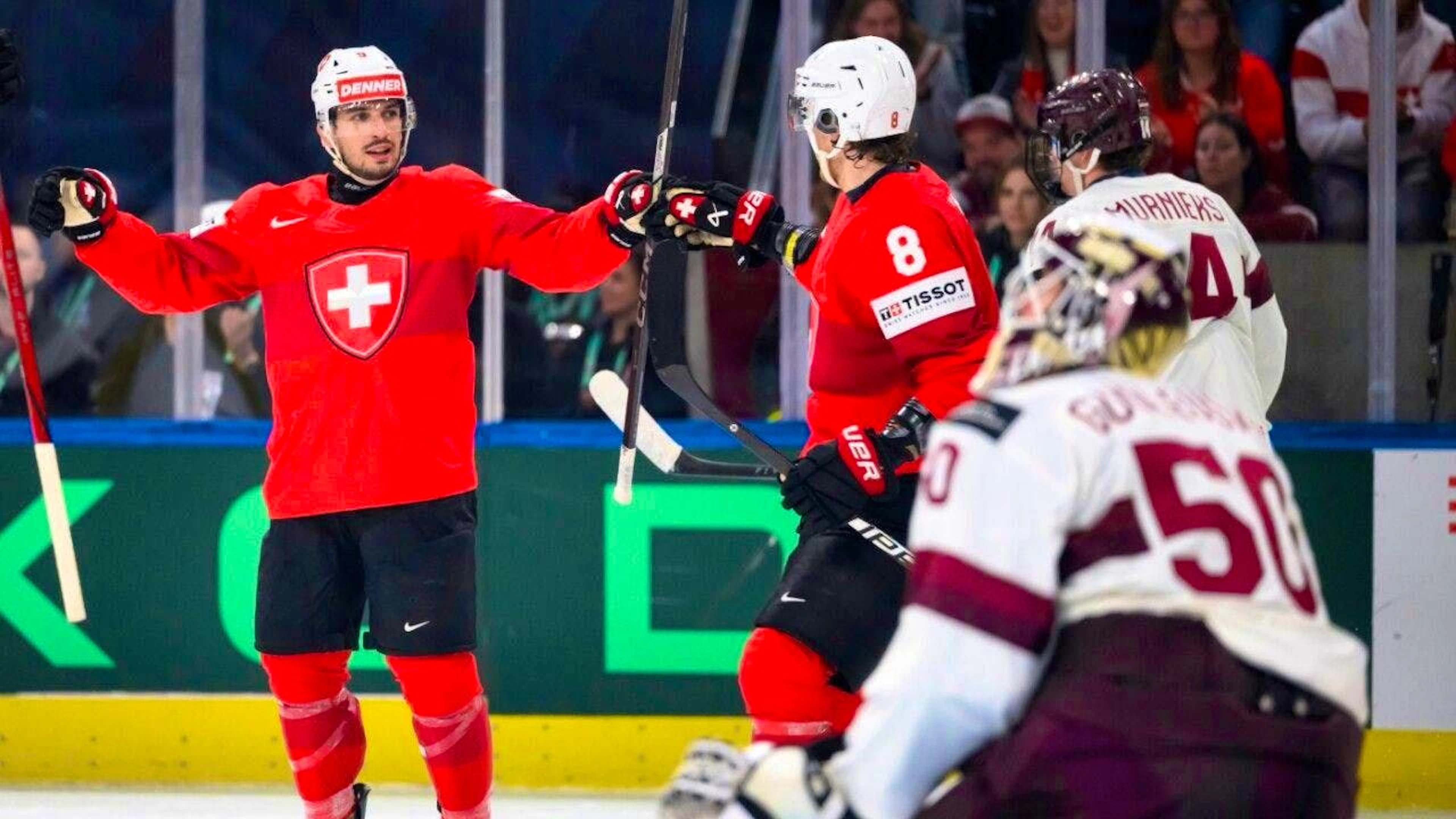 Damien Riat scored twice against Latvia