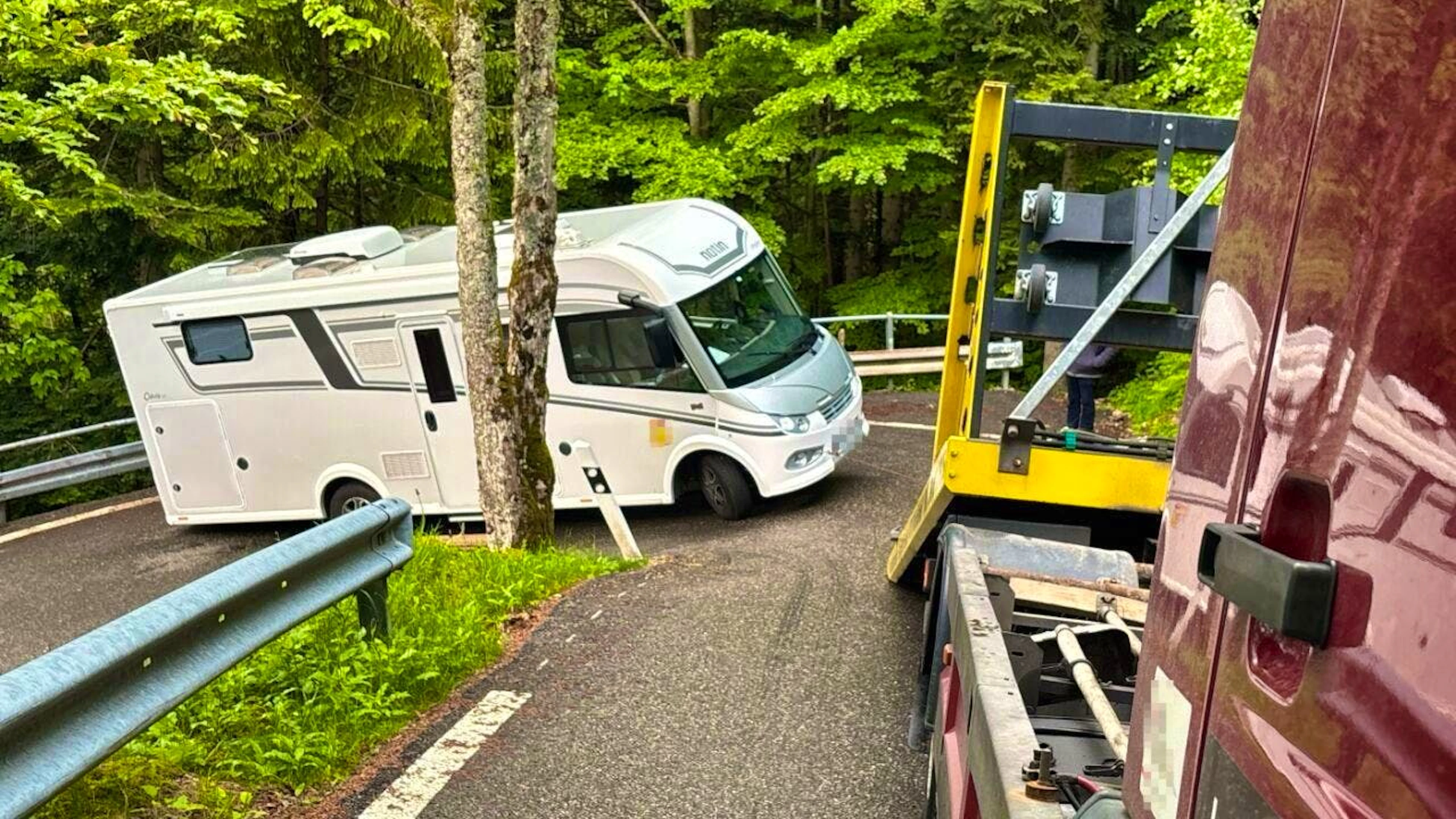 A towing service had to be called out for the recovery.