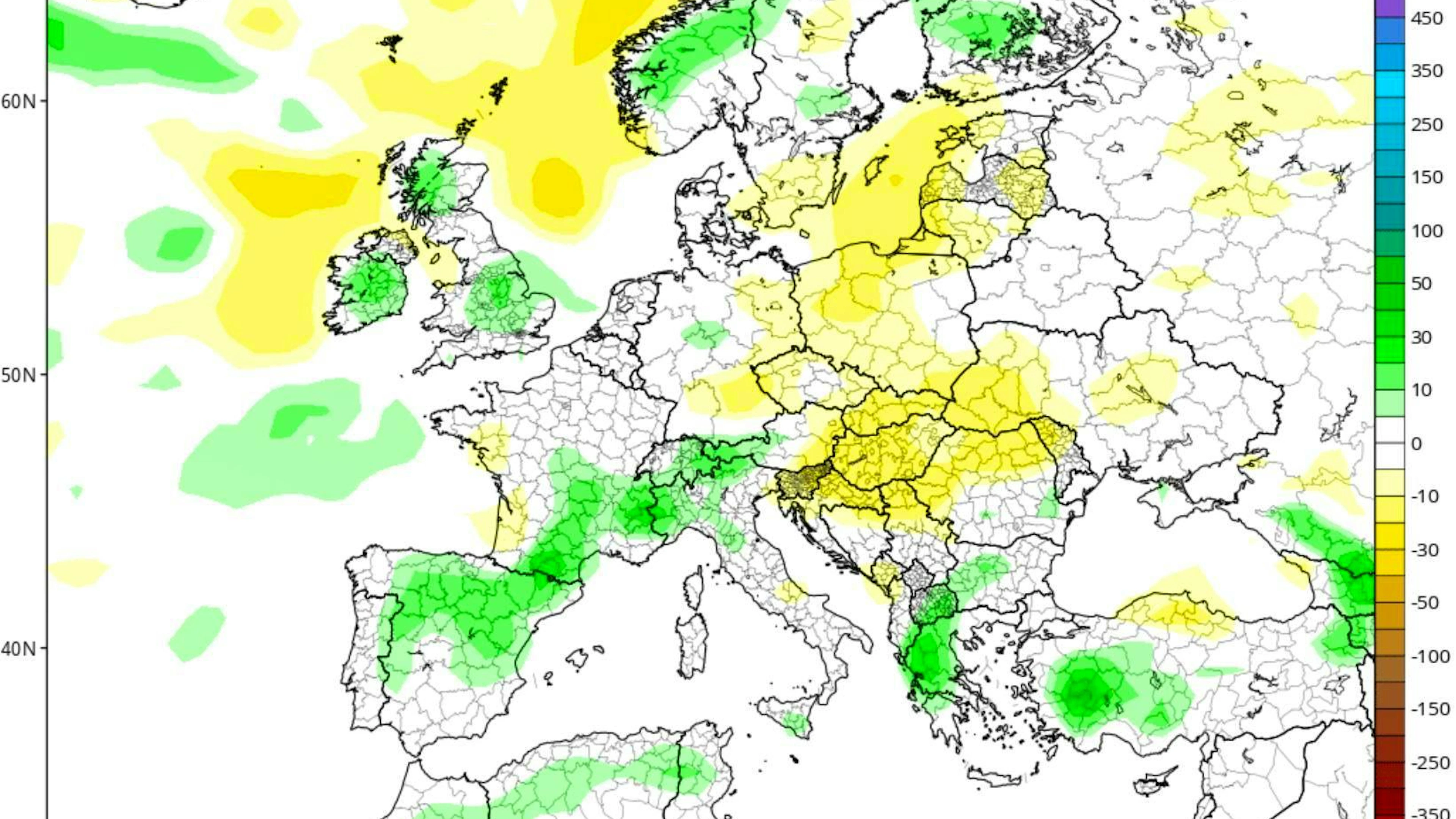 Le previsioni di NOAA sulle precipitazioni.