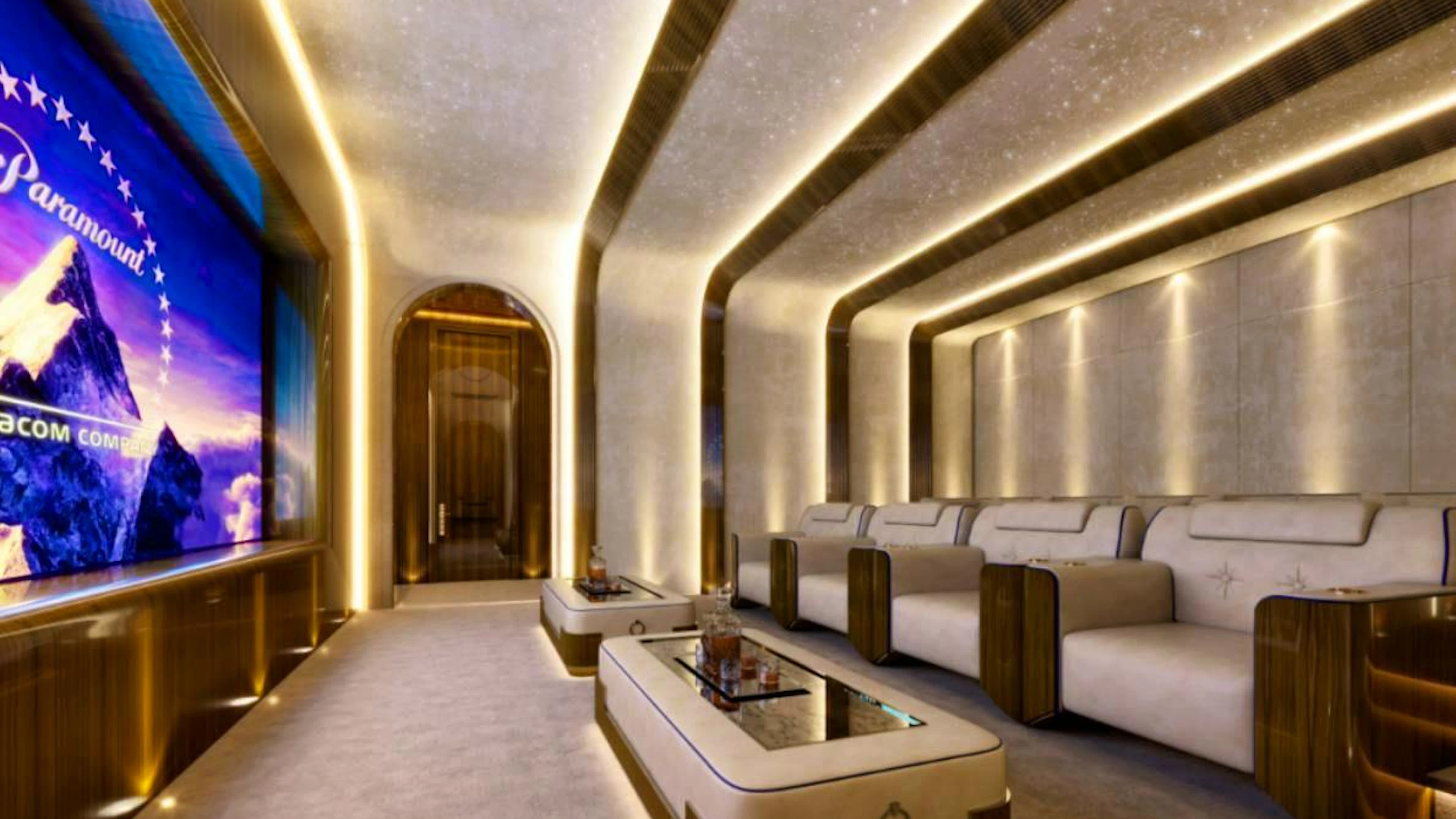 Naturalmente la villa dispone anche di un home cinema.