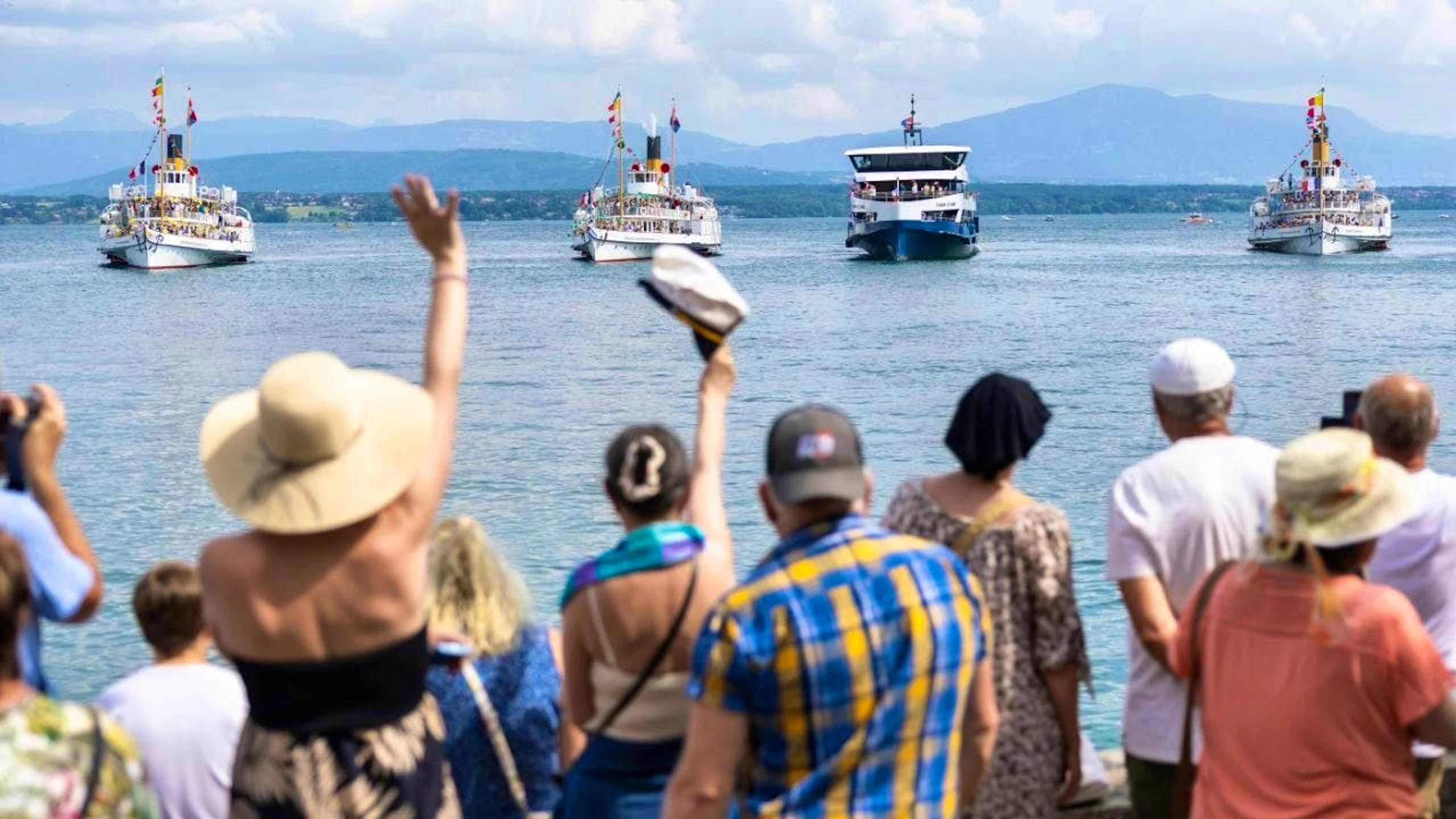 Thousands enjoyed the boat parade on Lake Geneva on Sunday.