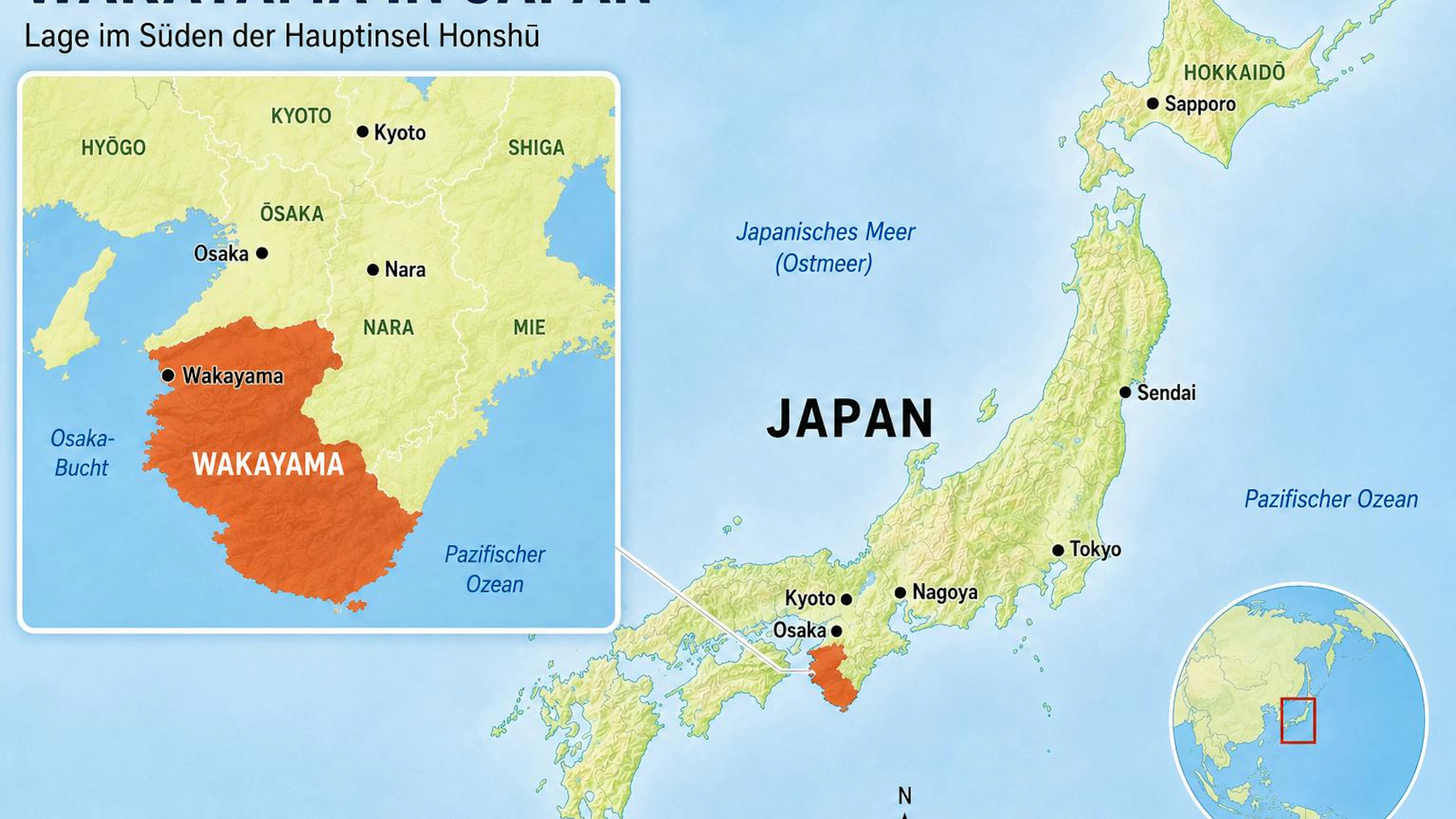 Wakayama liegt im südlichsten Teil Japans. Der Schweizer Auswanderer Heinz hat sich hier niedergelassen.