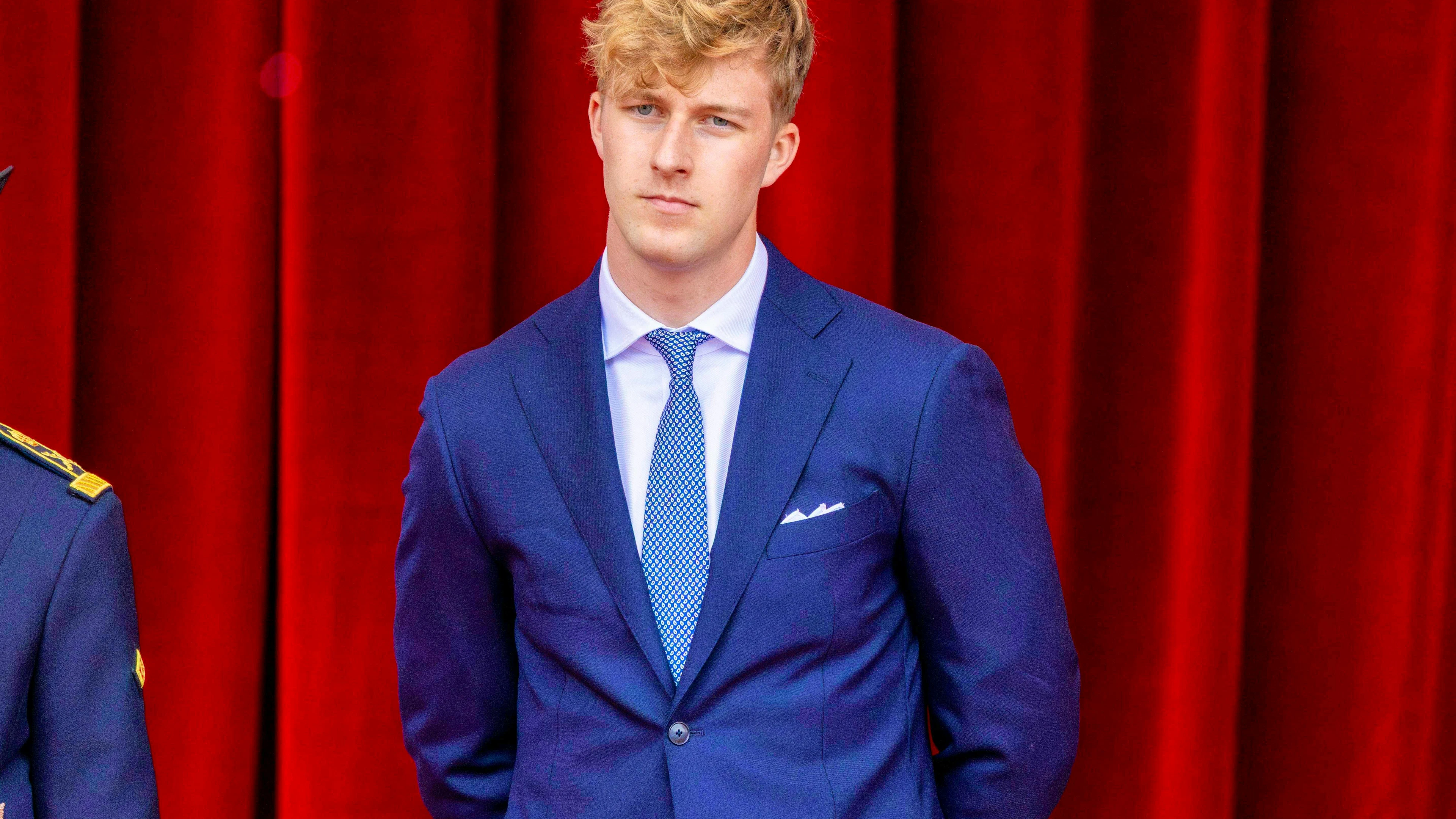Prince Emmanuel at the Belgian National Day 2025 in Brussels. The son of King Philippe and Queen Mathilde is studying Business Development in the Belgian capital.