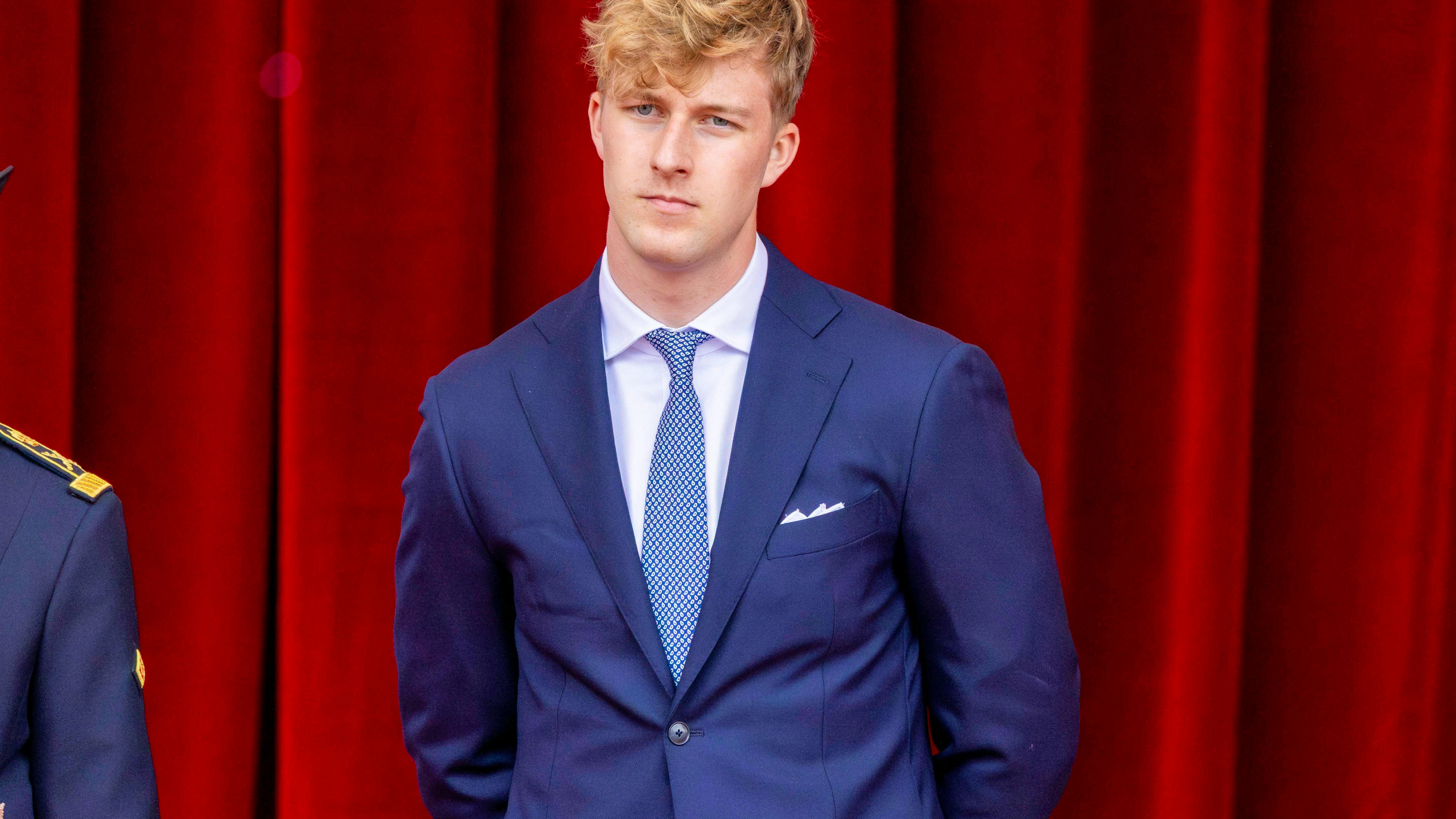 Prinz Emmanuel beim belgischen Nationalfeiertag 2025 in Brüssel. Der Sohn von König Philippe und Königin Mathilde studiert Business Development in der belgischen Hauptstadt.