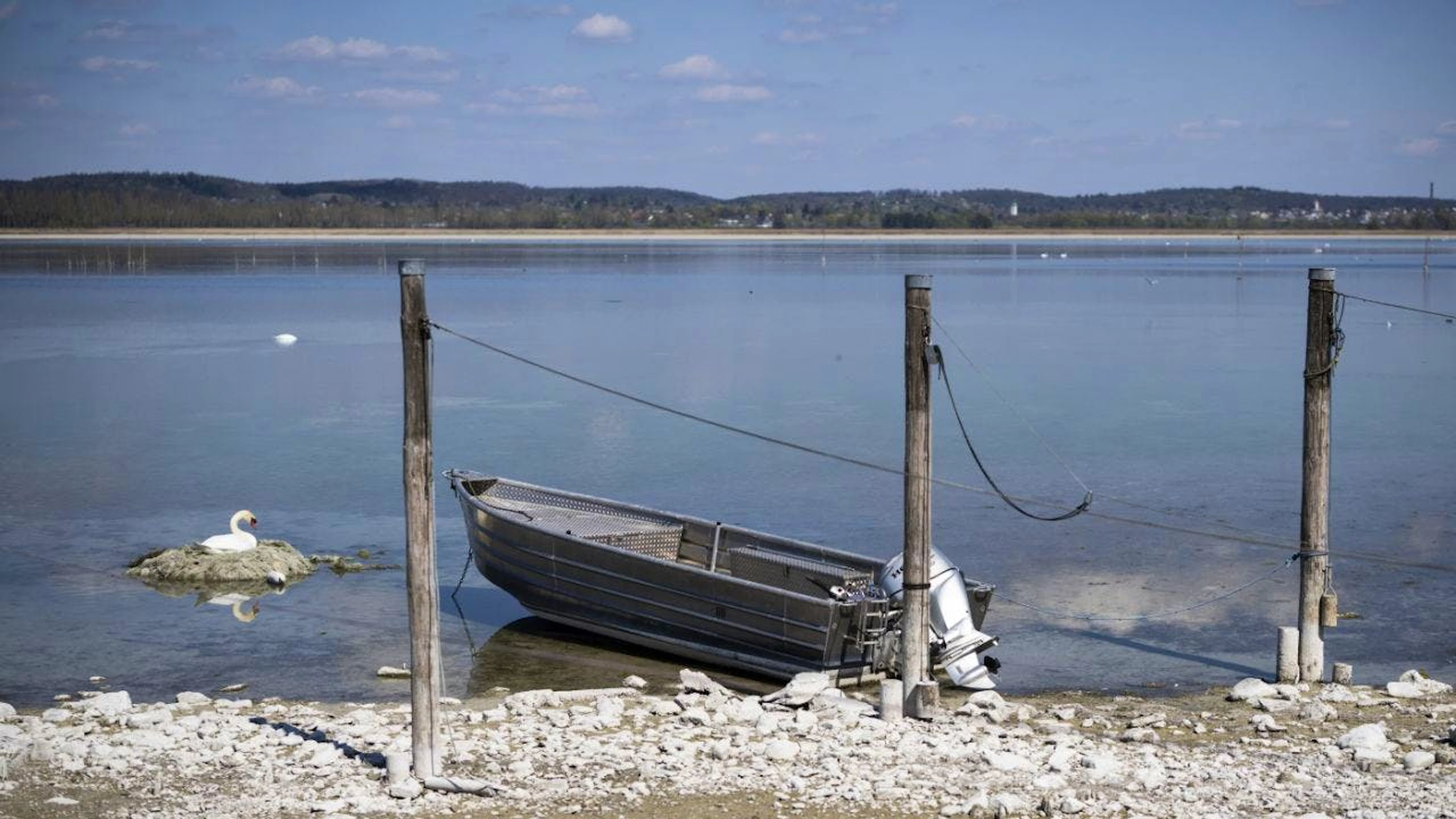 Wegen zu wenig Regen und Schmelzwasser lag der Wasserstand am Bodensee auch letztes Jahr schon sehr tief. (Archivbild)