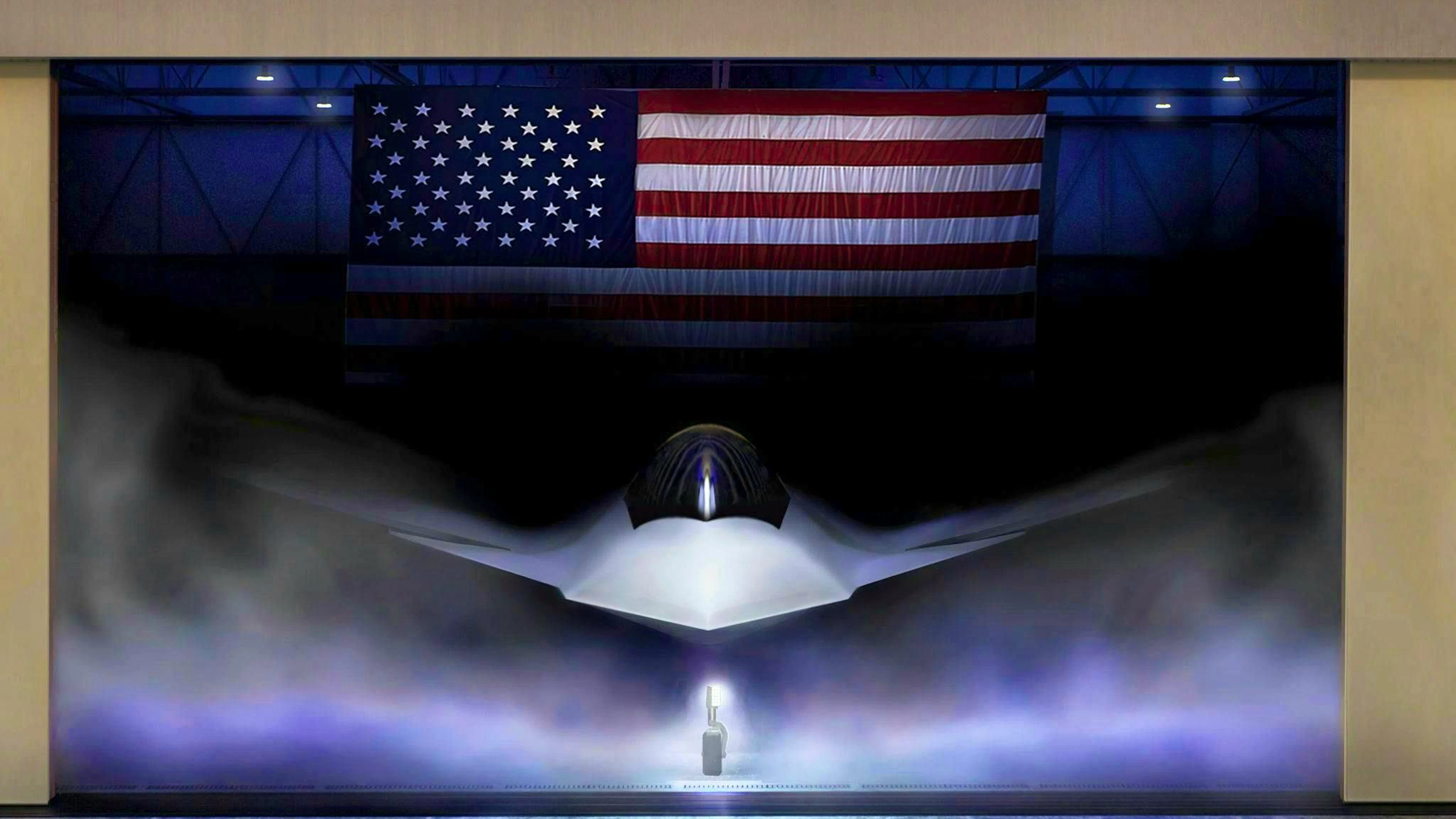 Cette représentation graphique fournie par l'armée de l'air américaine montre la plateforme Next Generation Air Dominance (NGAD), le F-47.