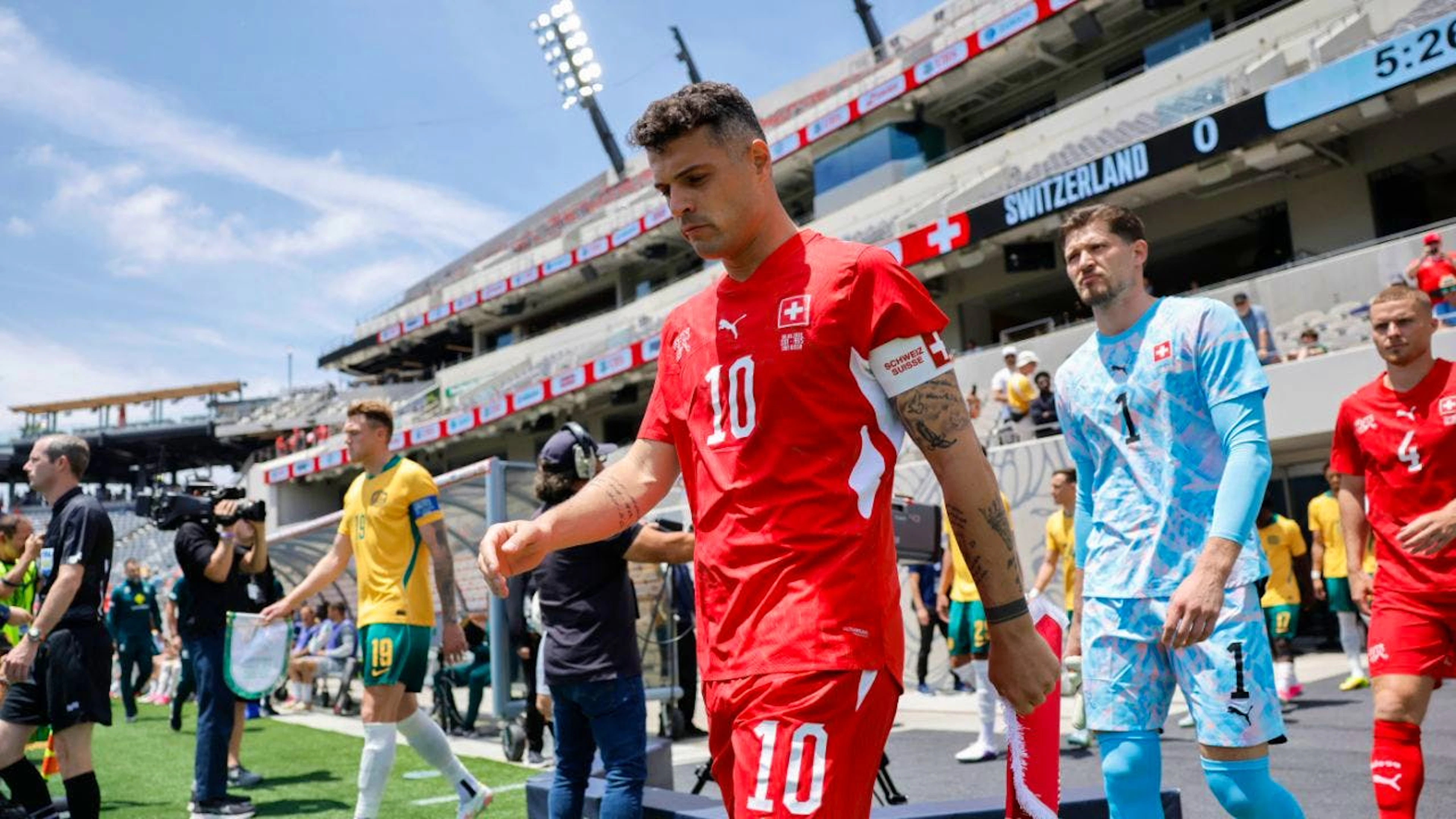 Granit Xhaka n'a pas apprécié la performance de la Suisse contre l'Australie.