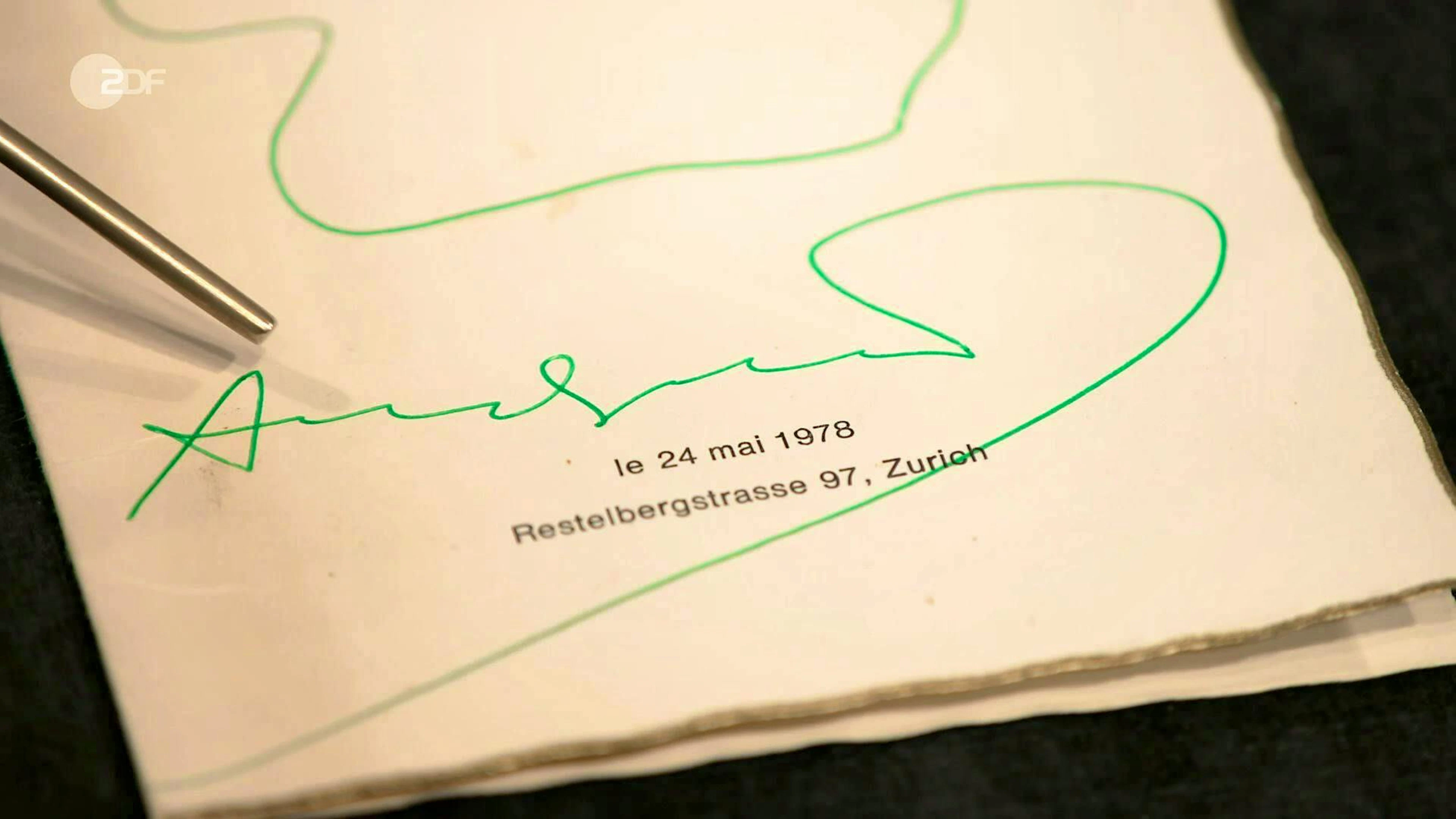 The dinner took place on May 24, 1978, two days before the pop artist's exhibition opened in Zurich.