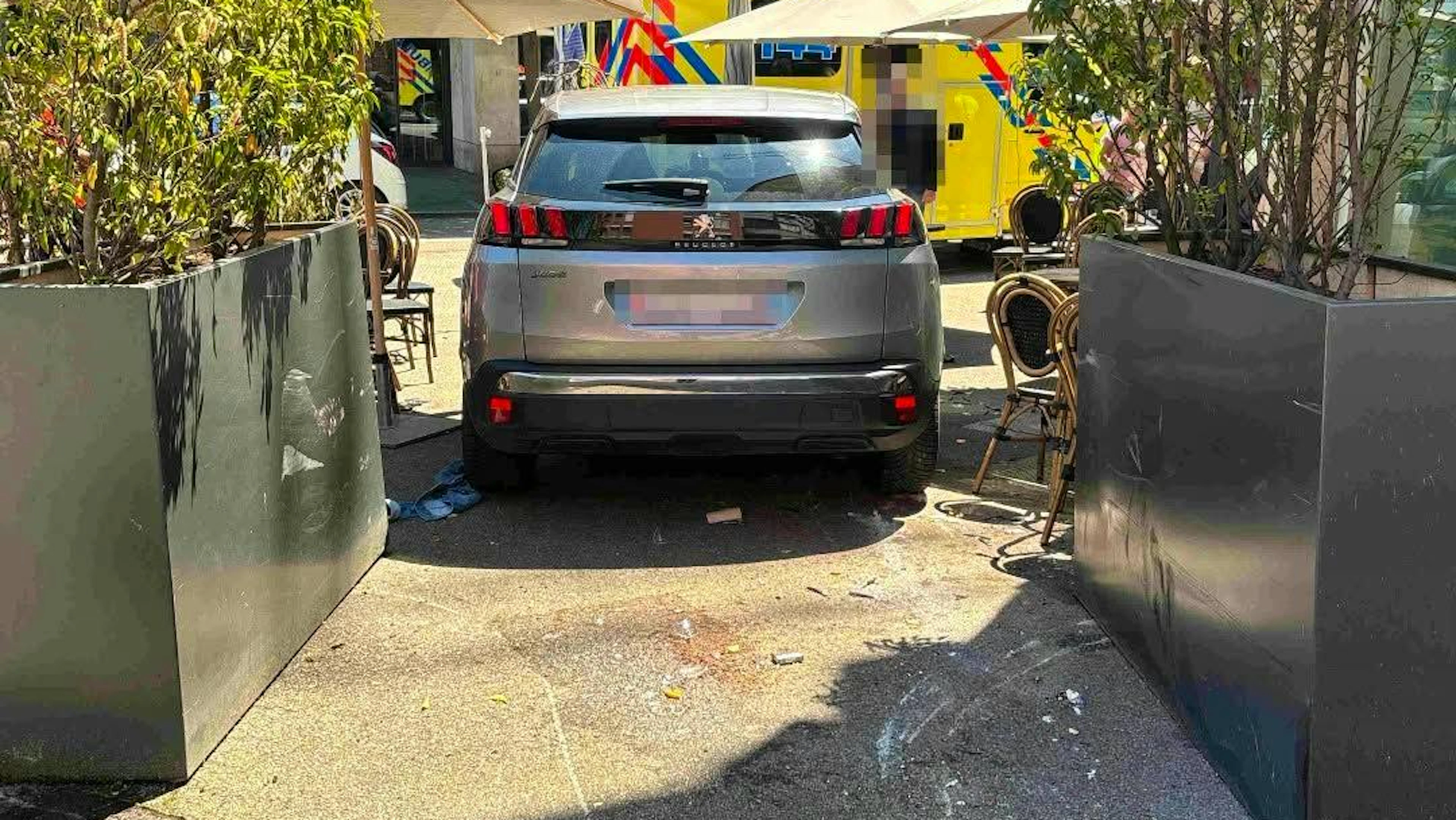 L'auto nel giardino di un ristorante