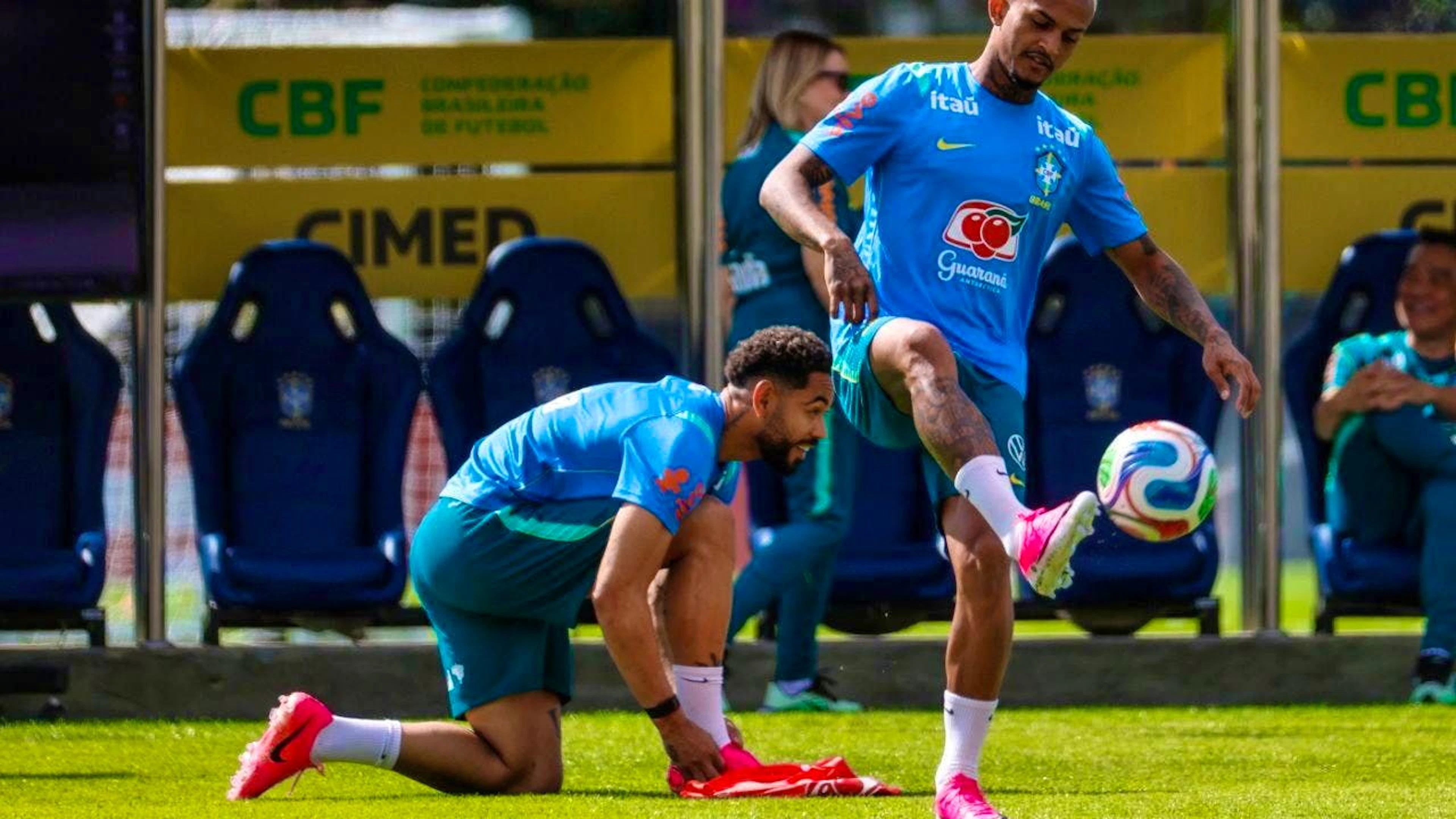 Wesley (on the ball) suffered a muscle injury in his thigh in Brazil's test match against Egypt