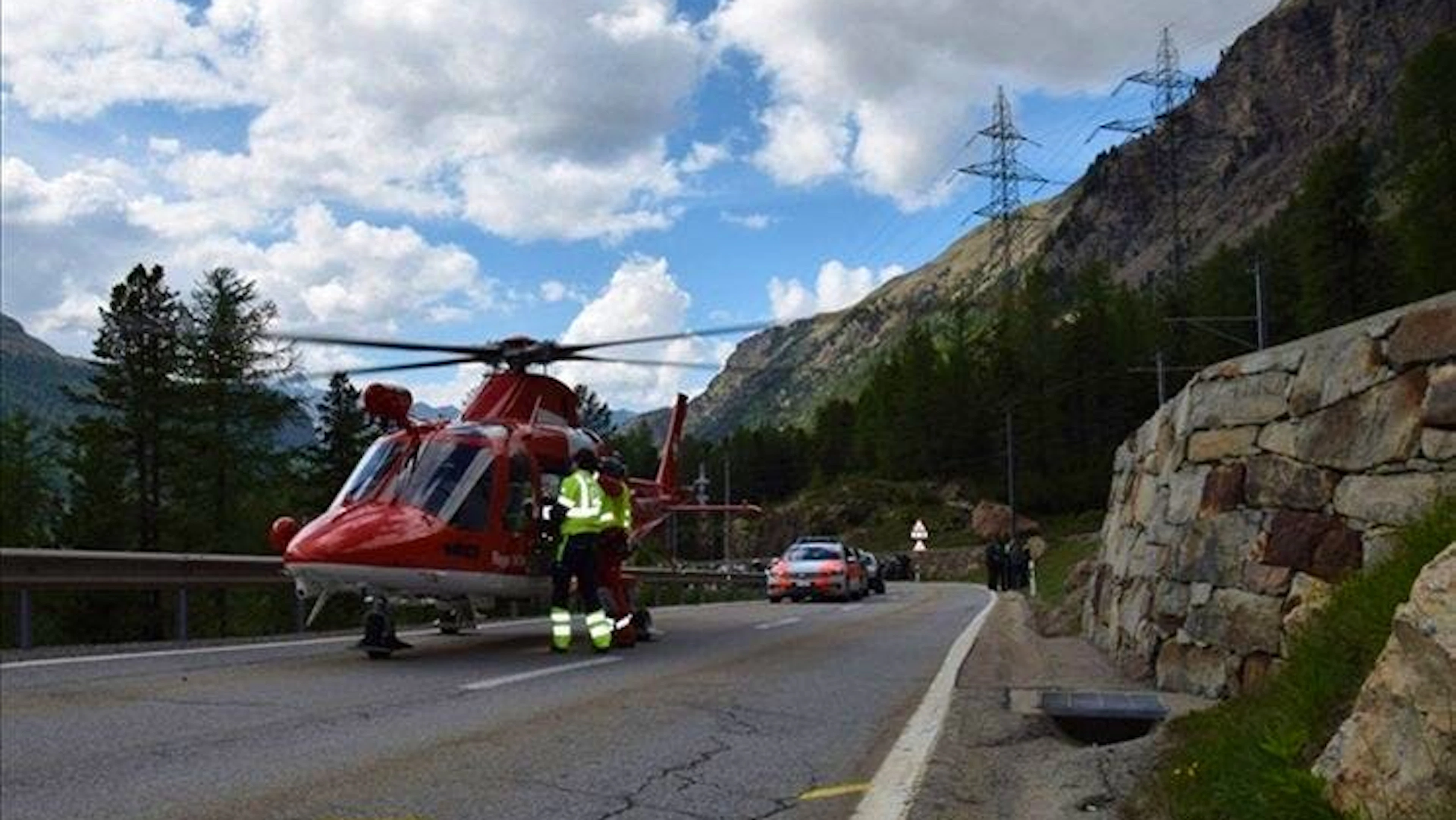 L'elicottero della REGA sul luogo dell'incidente