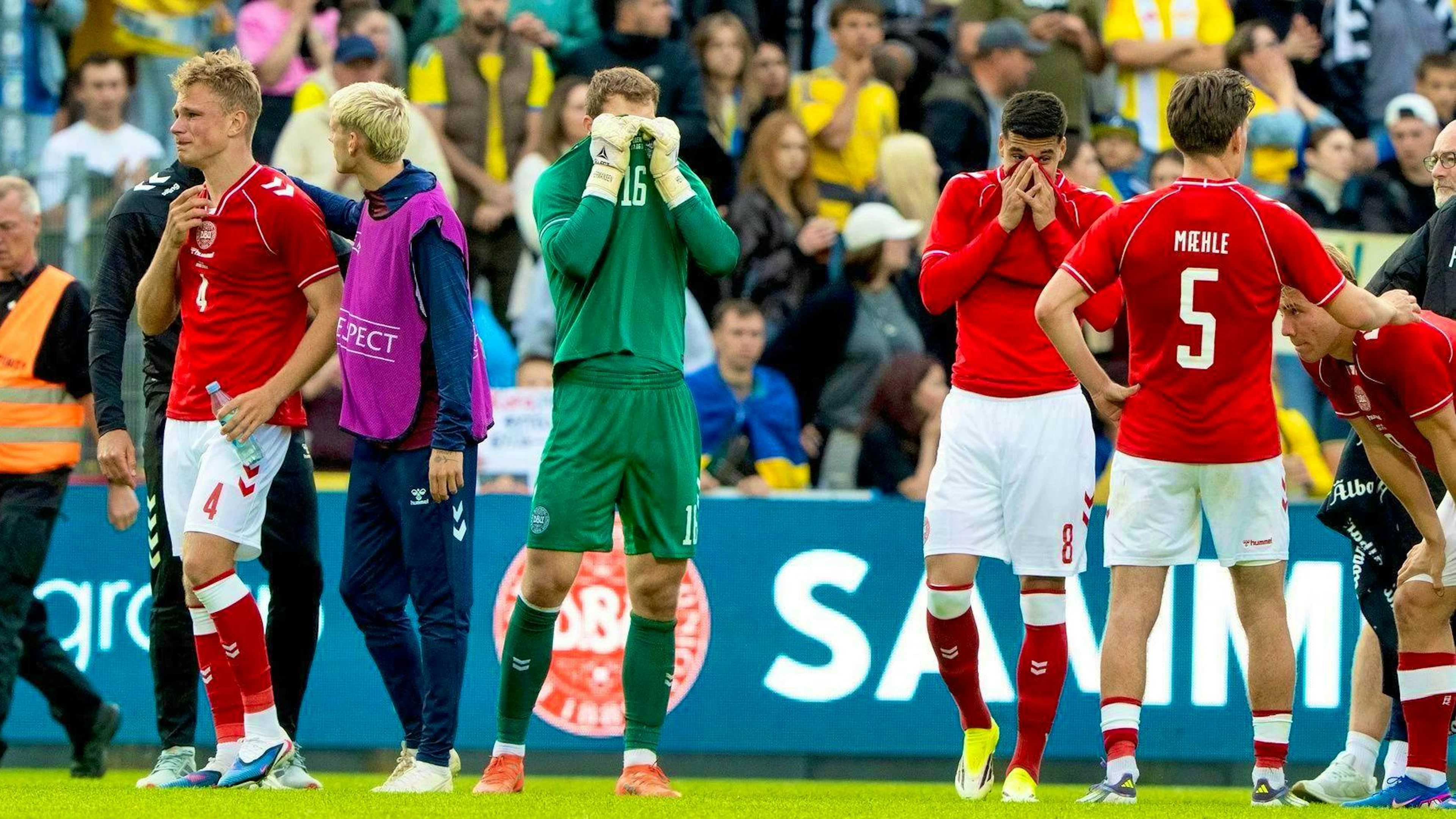 Player in shock: Denmark's star Christian Eriksen collapsed again on the pitch during the international match between Denmark and Ukraine.