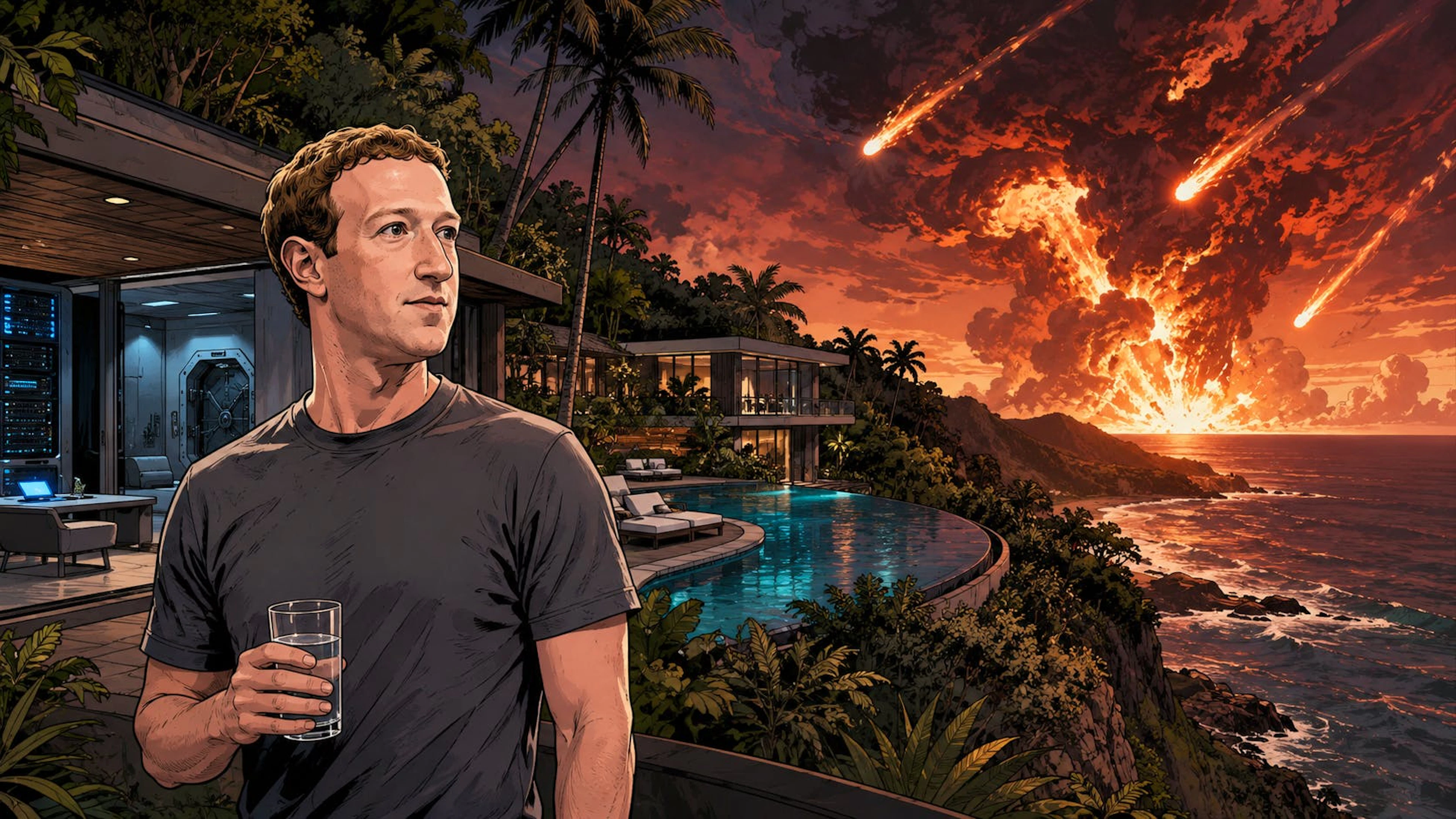 Ob Mark Zuckerberg beim drohenden Ende noch so ruhig aufs Meer hinaus schaut?