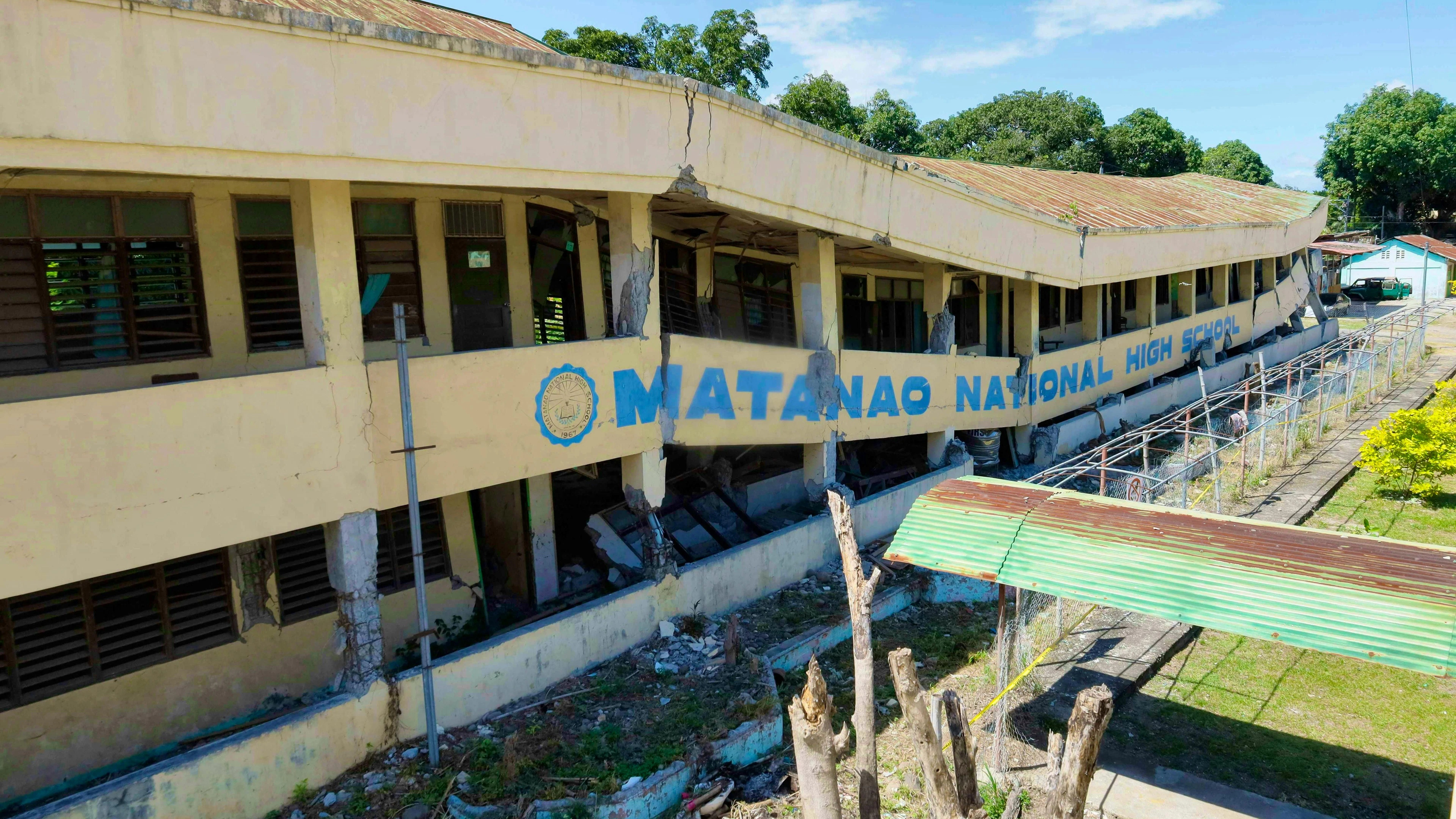 A collapsed school in the province of Davao del Sur.